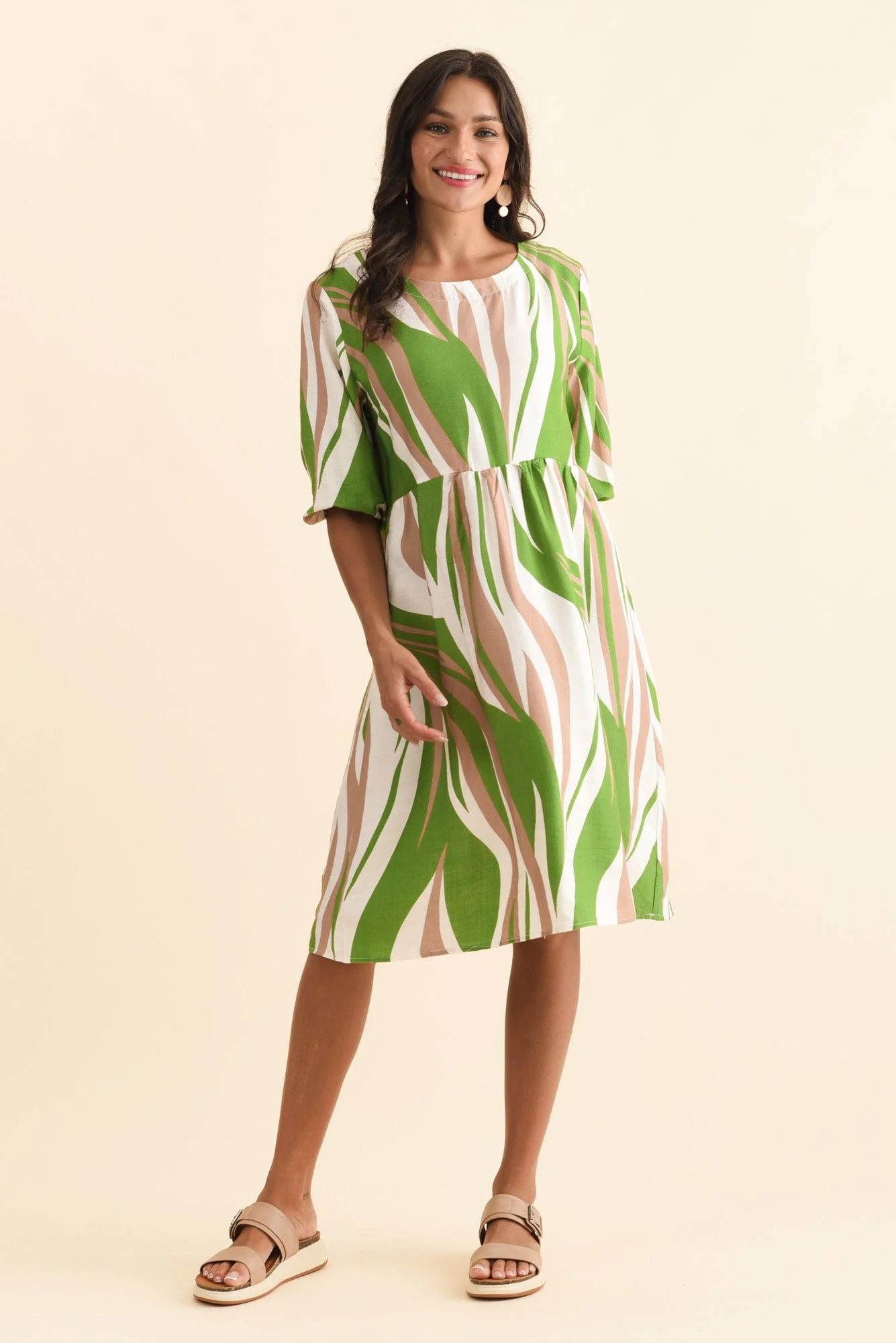 Cyrus Green Marble Cotton Blend Dress - Image 6
