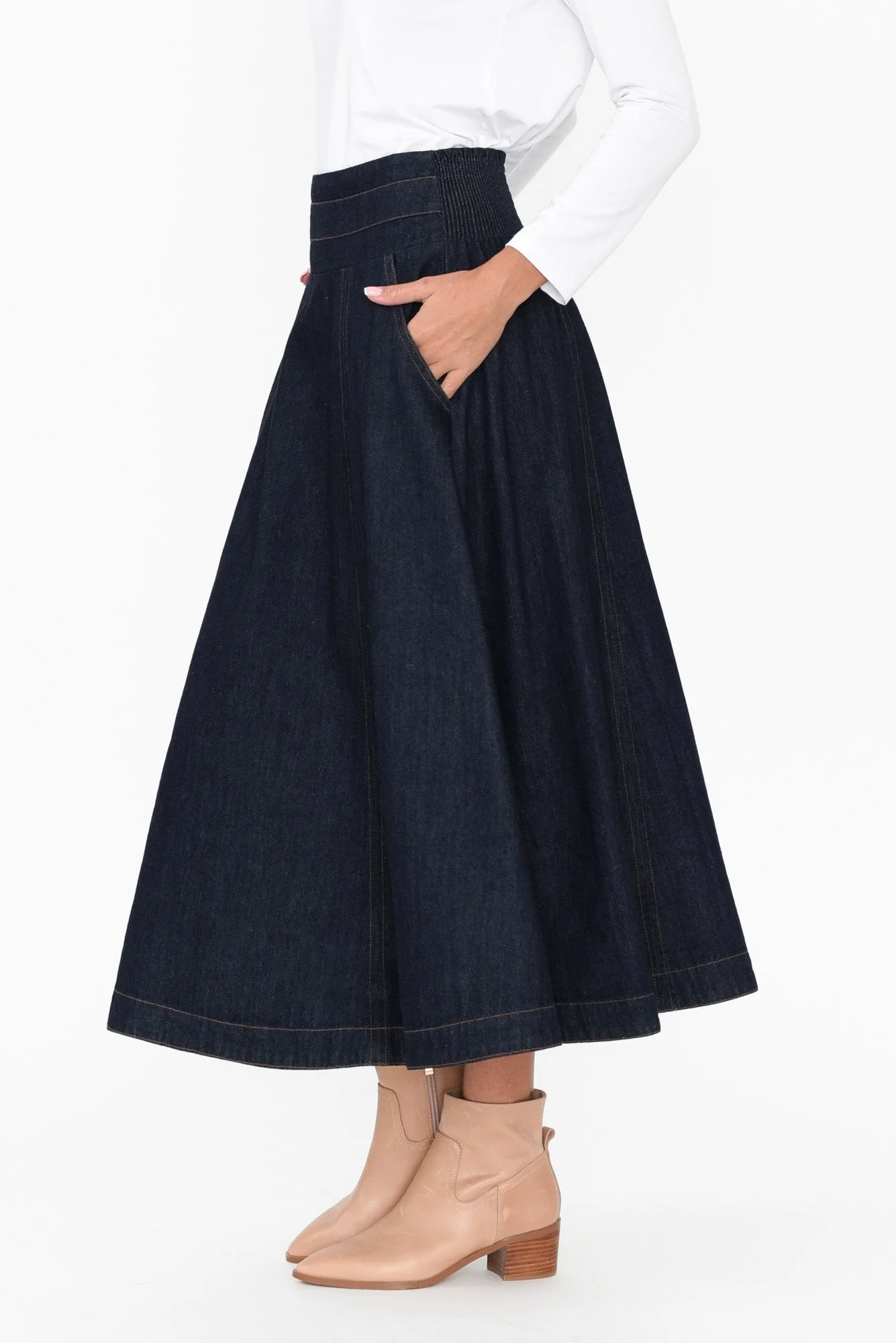 Dakota Dark Denim Skirt - Image 3