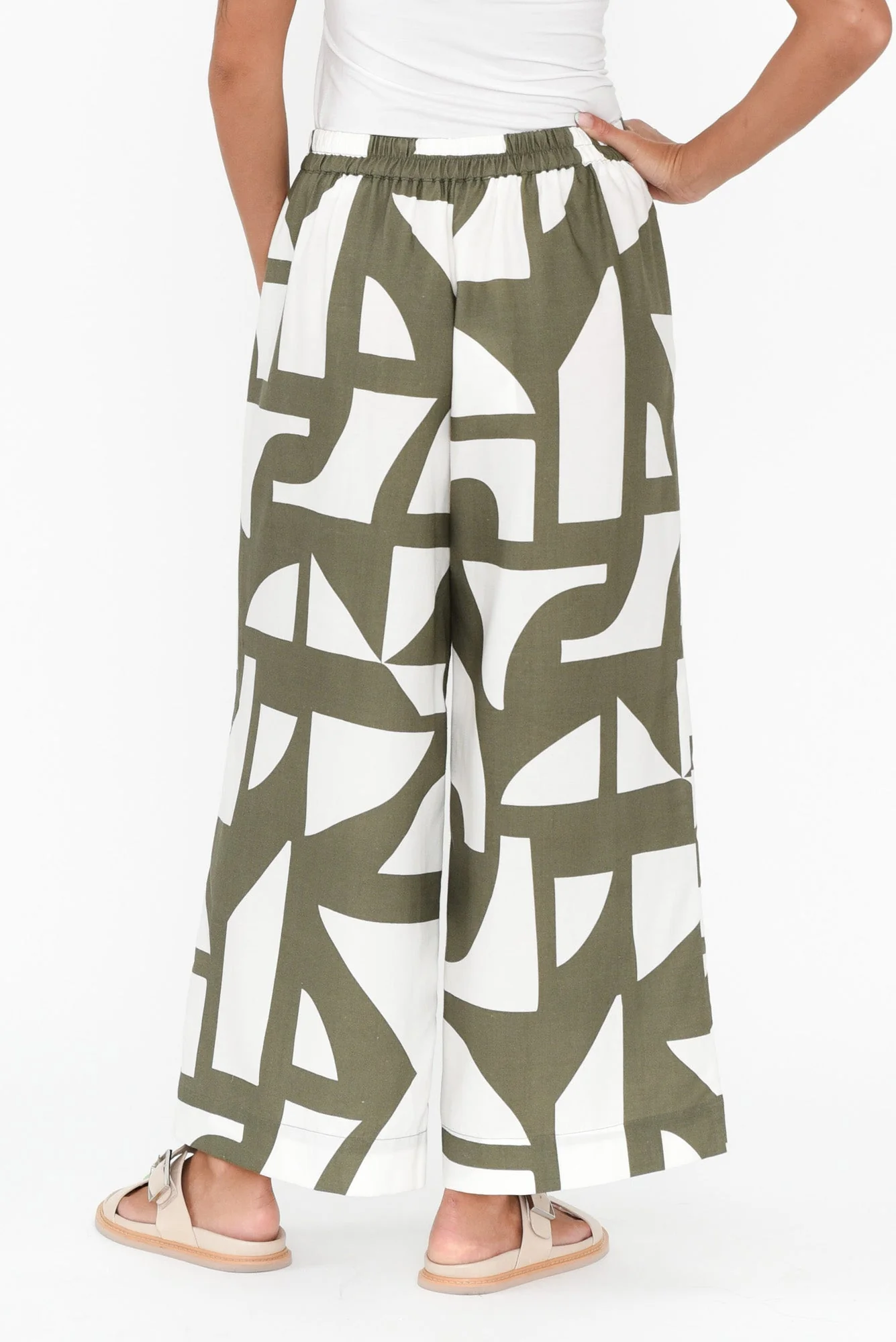Dali Green Geo Lyocell Blend Pants - Image 5