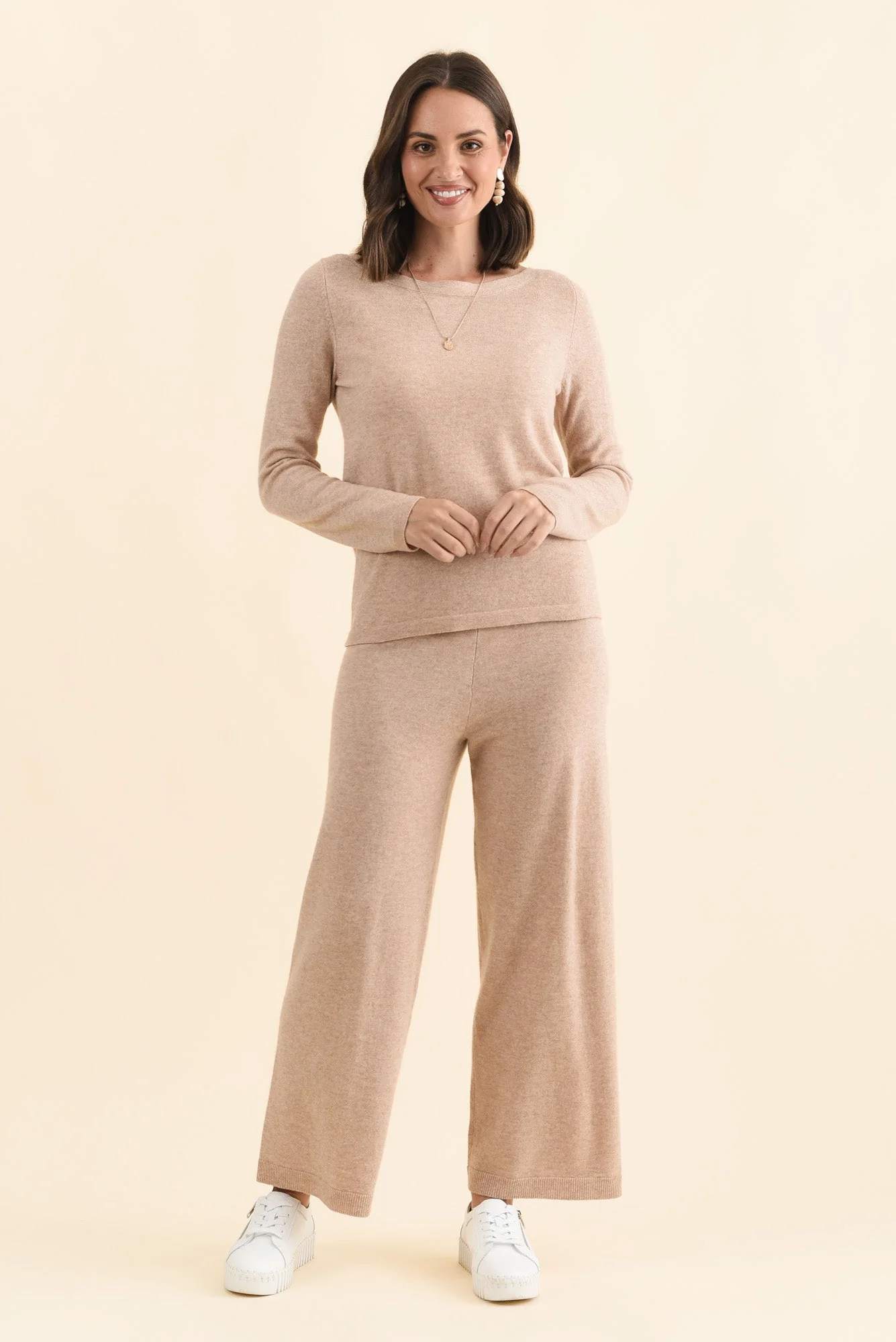 Dalia Beige Wool Cashmere Pants - Image 6
