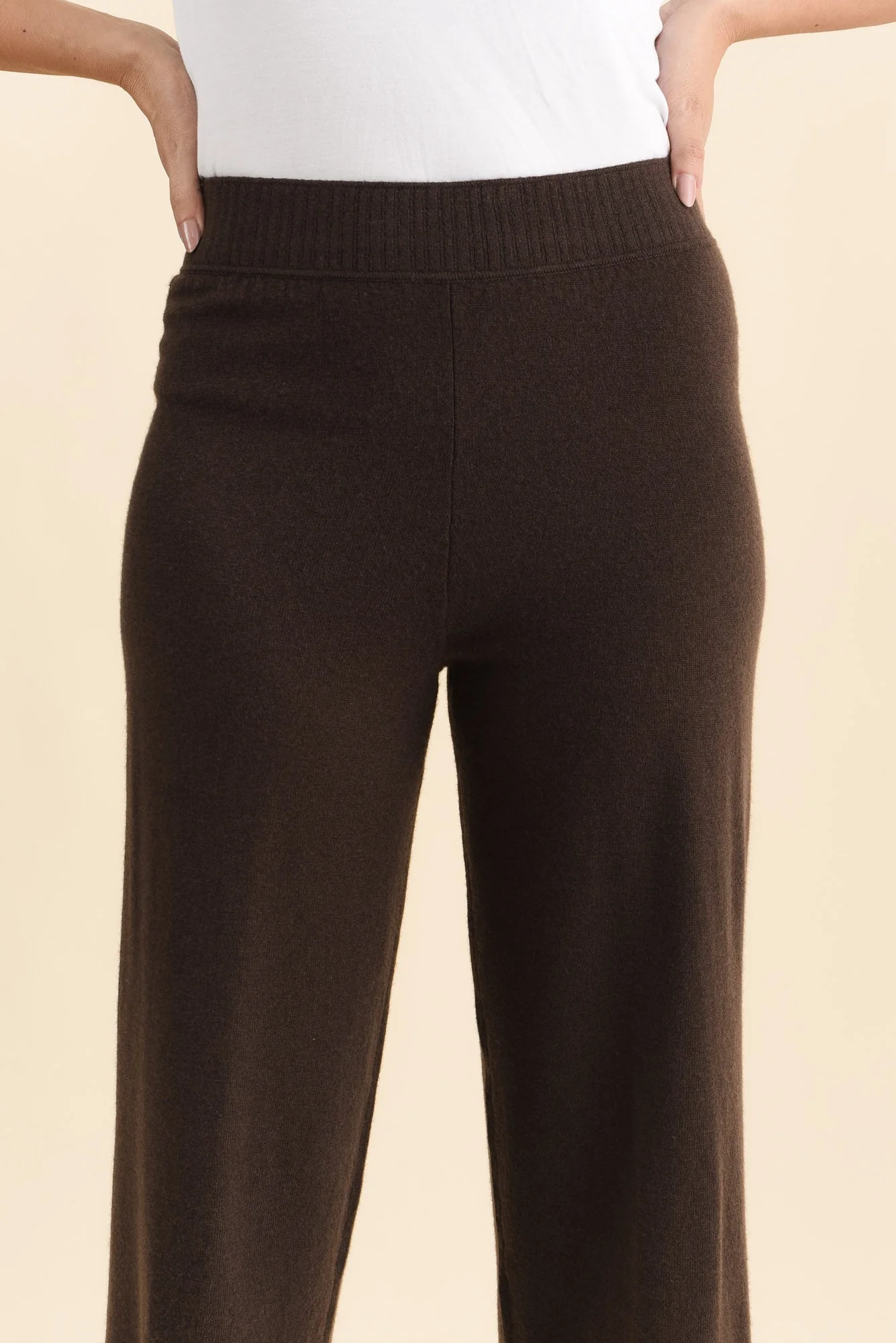 Dalia Chocolate Wool Cashmere Pants - Image 5