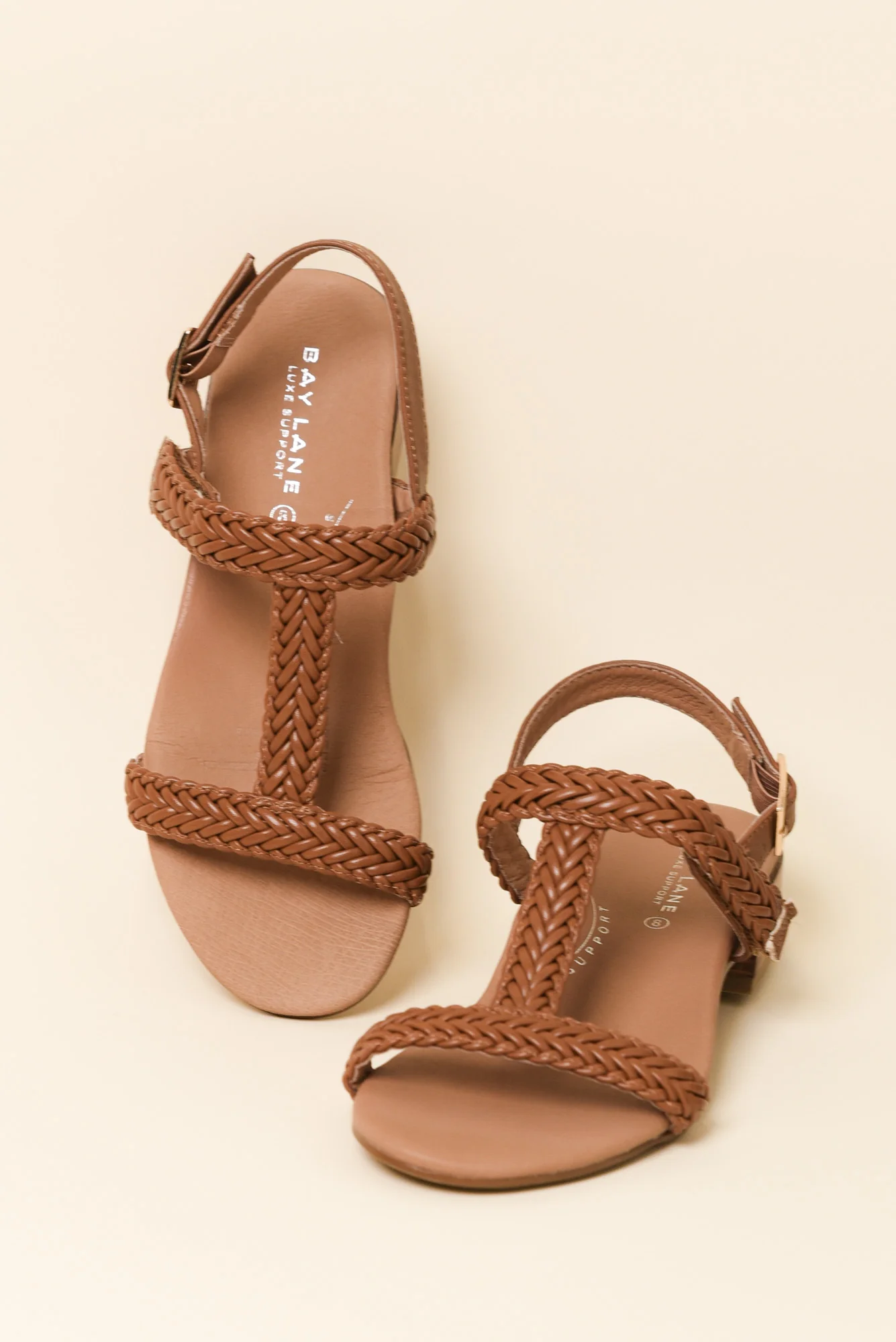Damzel Tan Leather Woven Sandal - Image 3