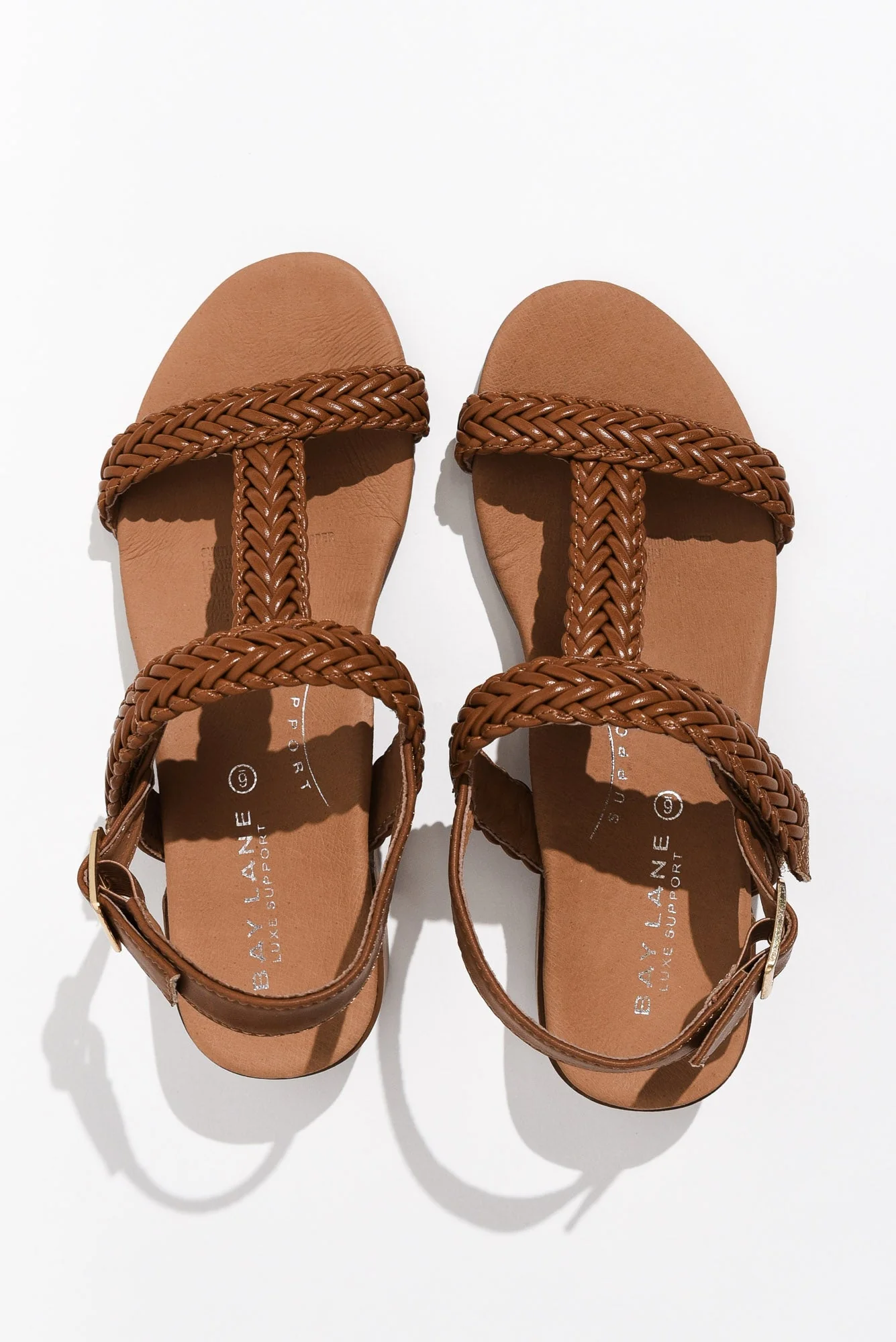 Damzel Tan Leather Woven Sandal - Image 4
