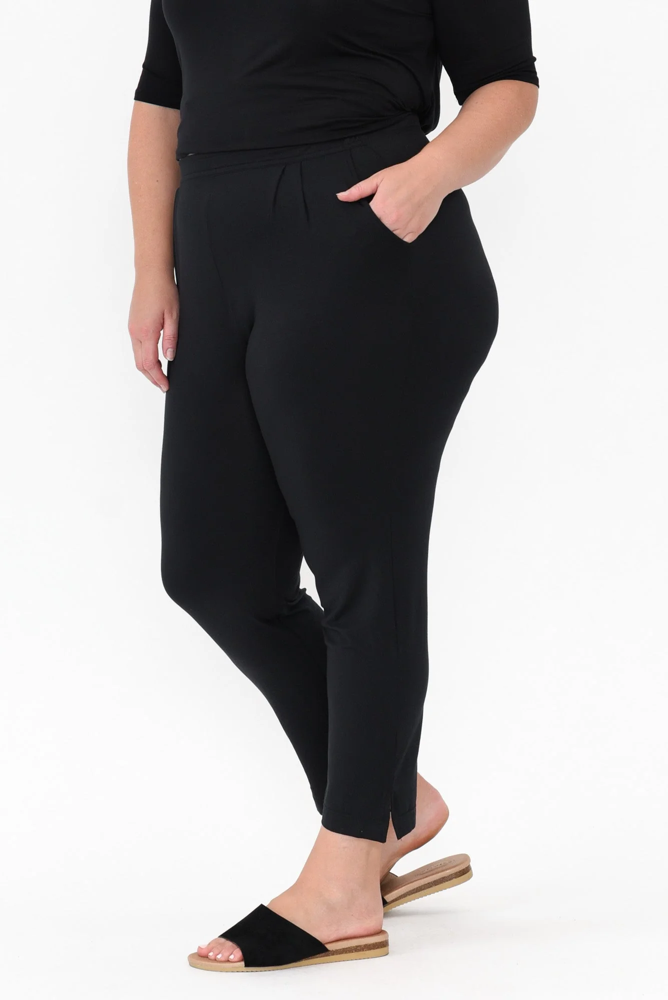Dana Black Micro Modal Pants - Image 14