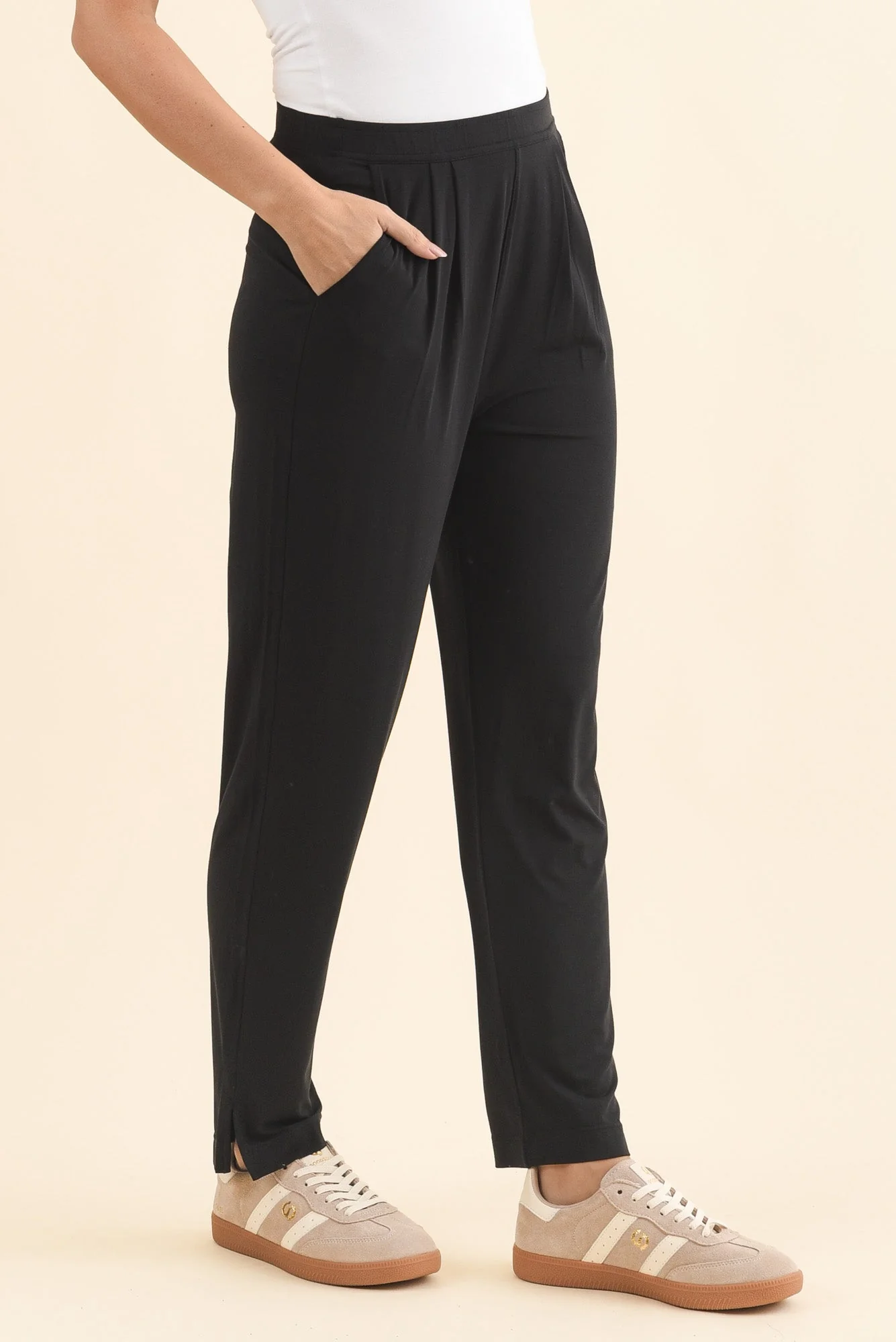 Dana Black Micro Modal Pants - Image 4
