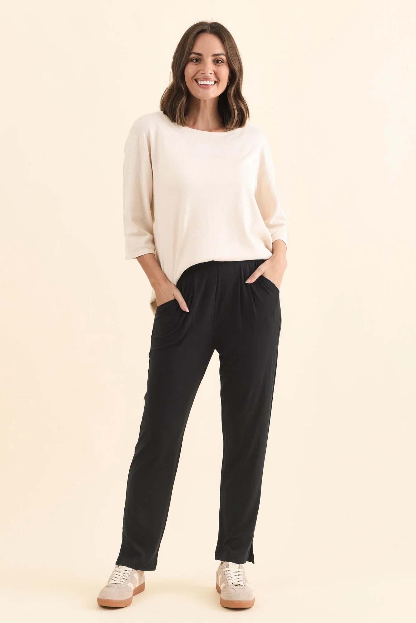 Dana Black Micro Modal Pants - Image 7