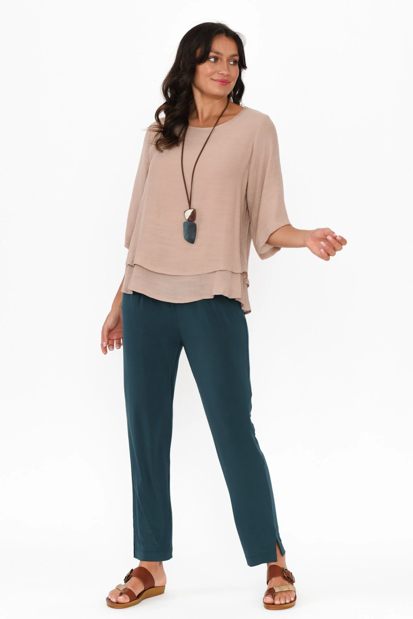 Dana Dark Green Micro Modal Pants - Image 2