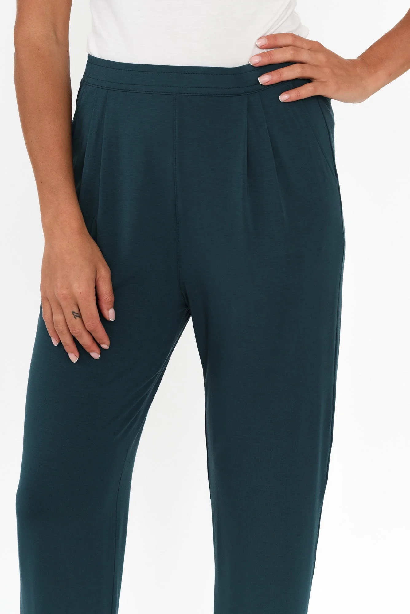 Dana Dark Green Micro Modal Pants - Image 5