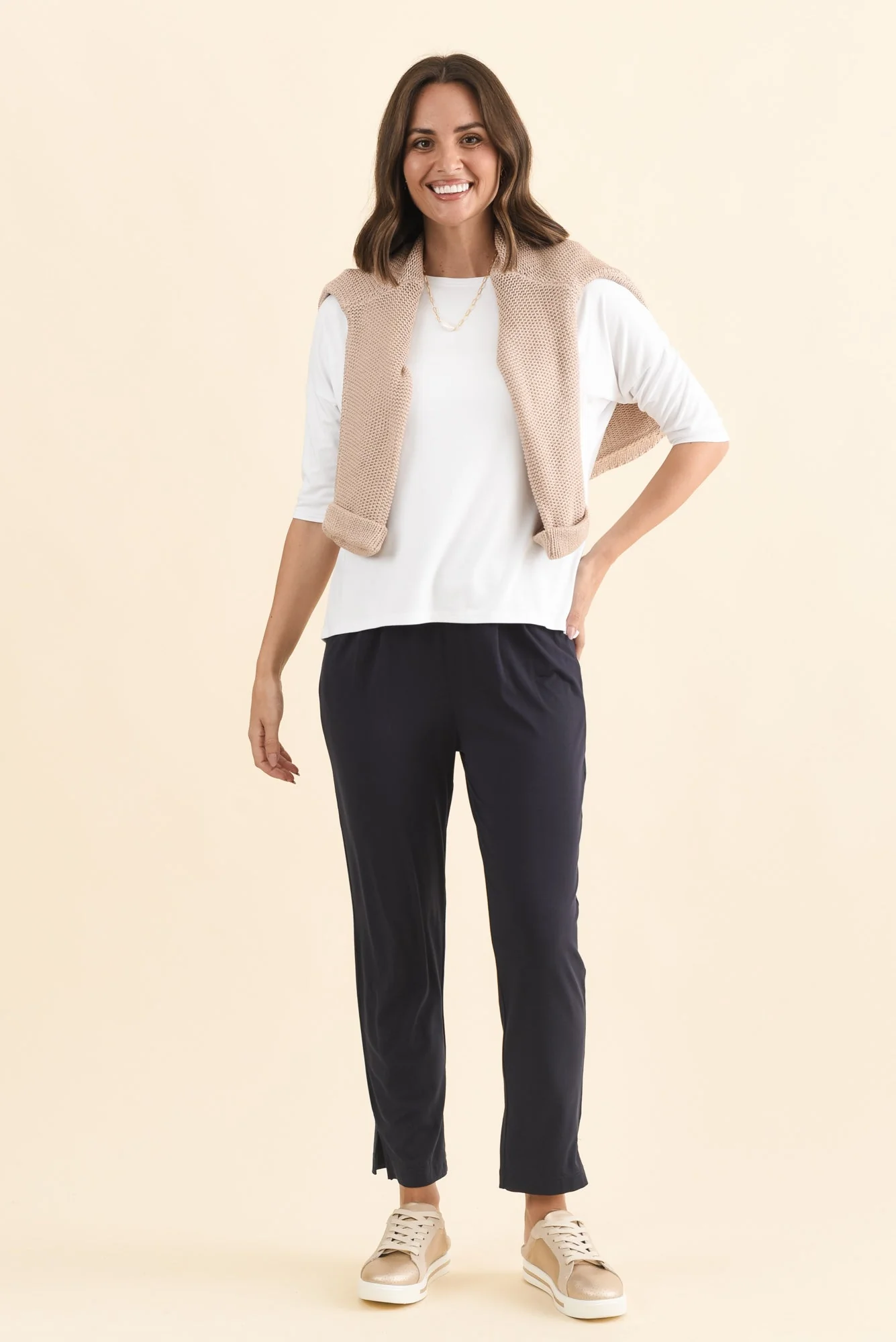 Dana Navy Micro Modal Pants - Image 3