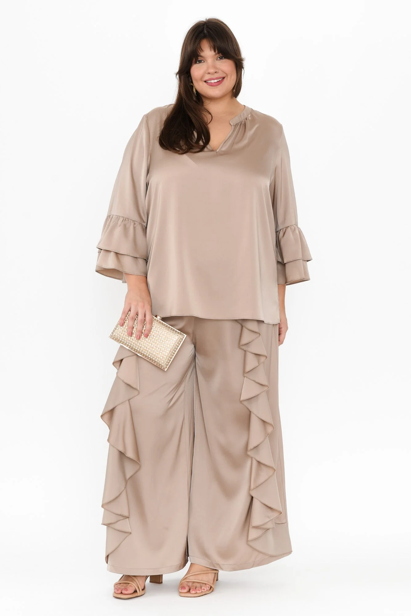 Dancer Taupe Ruffle Pants - Image 9