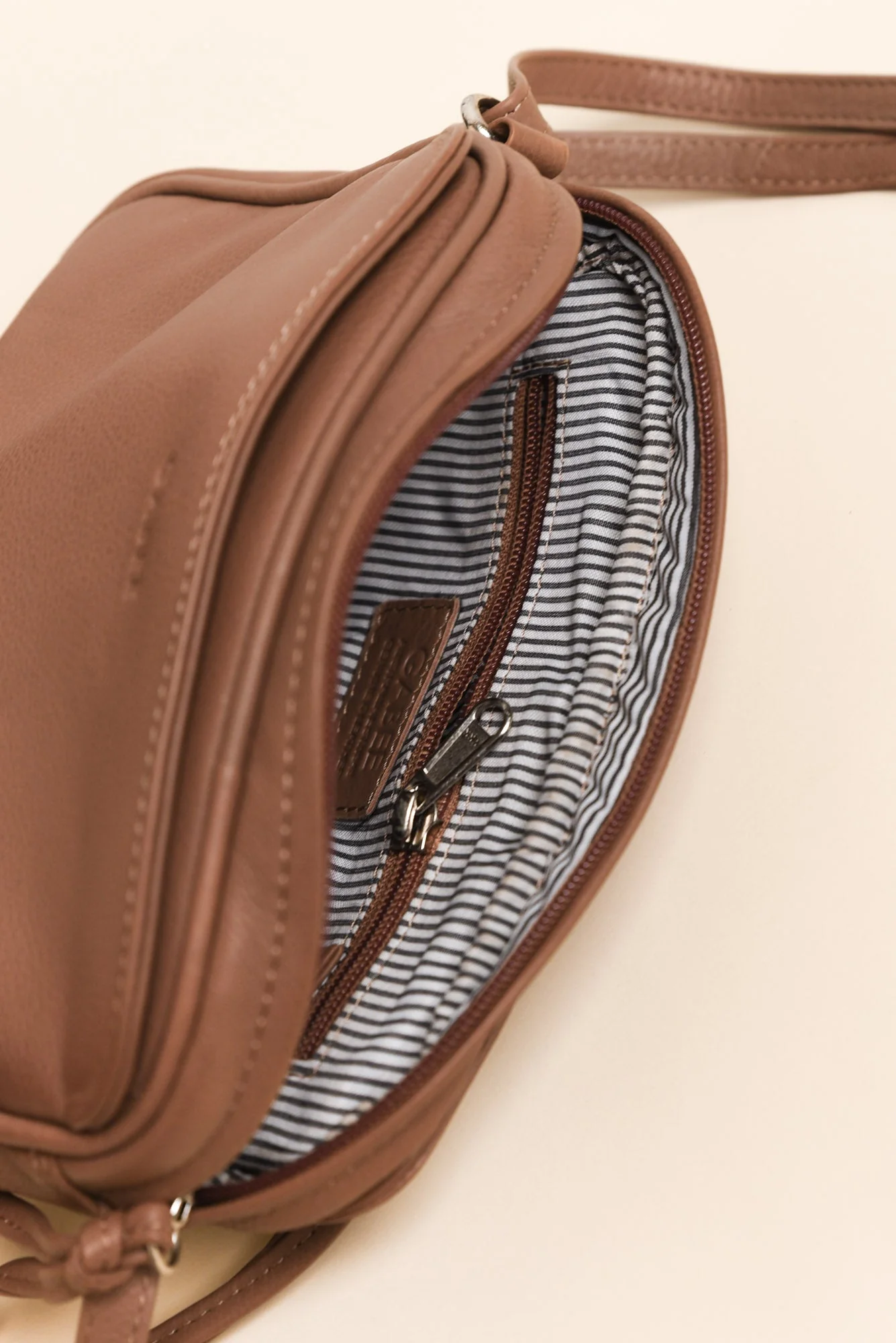 Darcy Chocolate Leather Crossbody Bag - Image 3