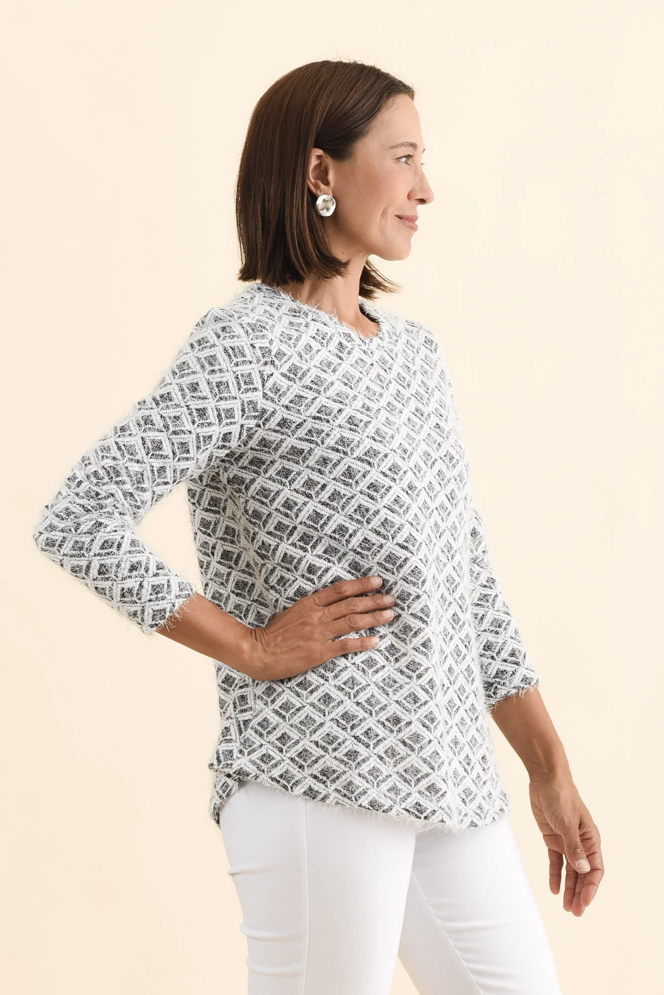 Darly Grey Geo Snood Jumper - Image 3