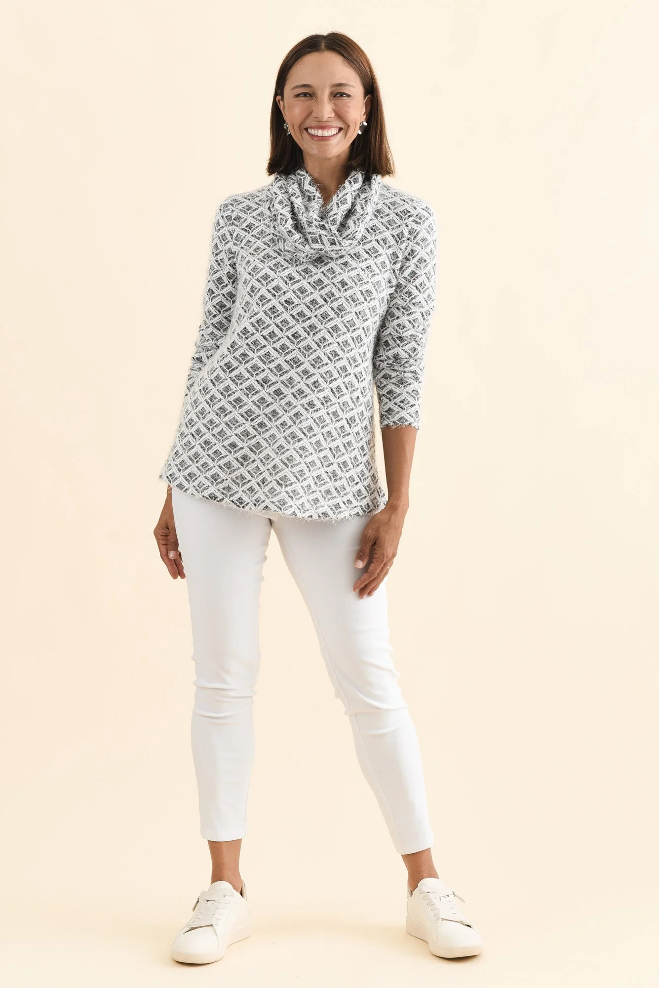 Darly Grey Geo Snood Jumper - Image 6