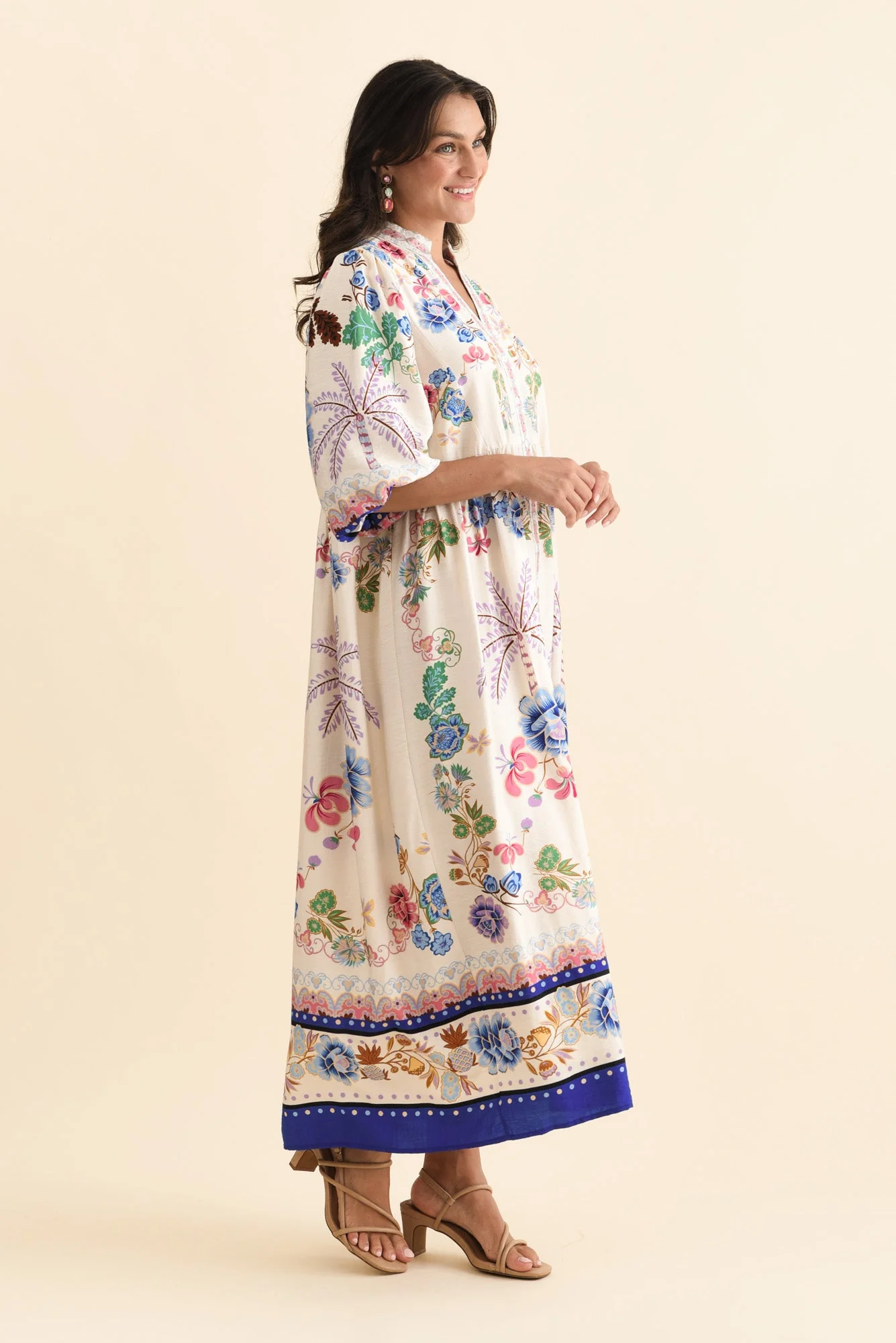 Darnell Blue Blossom Tie Dress - Image 3