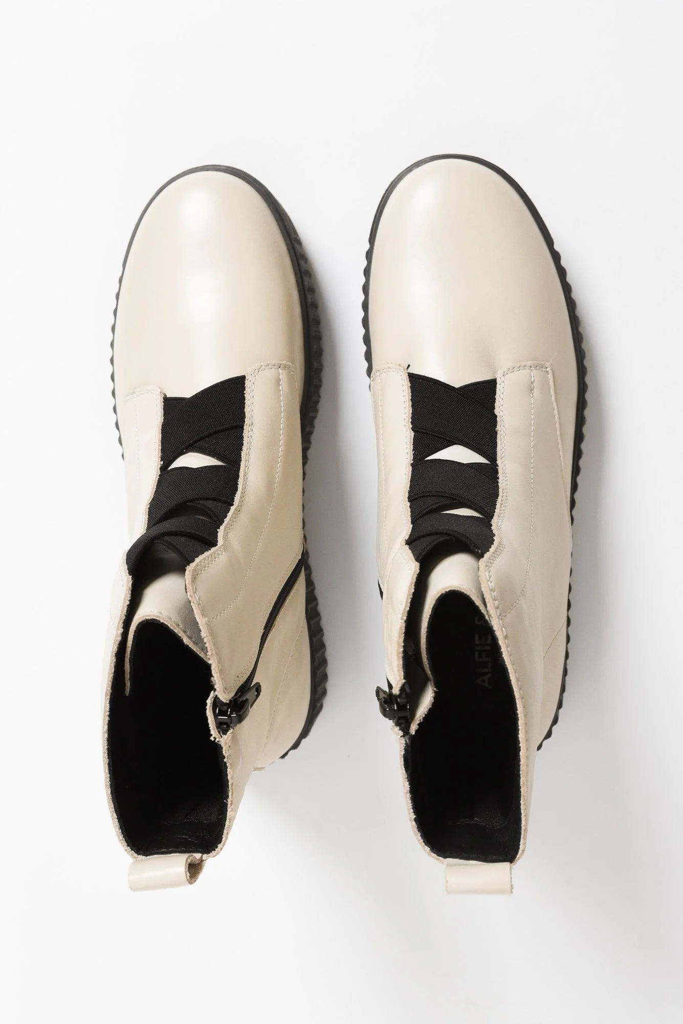 Date Cream Leather Platform Boot - Image 4