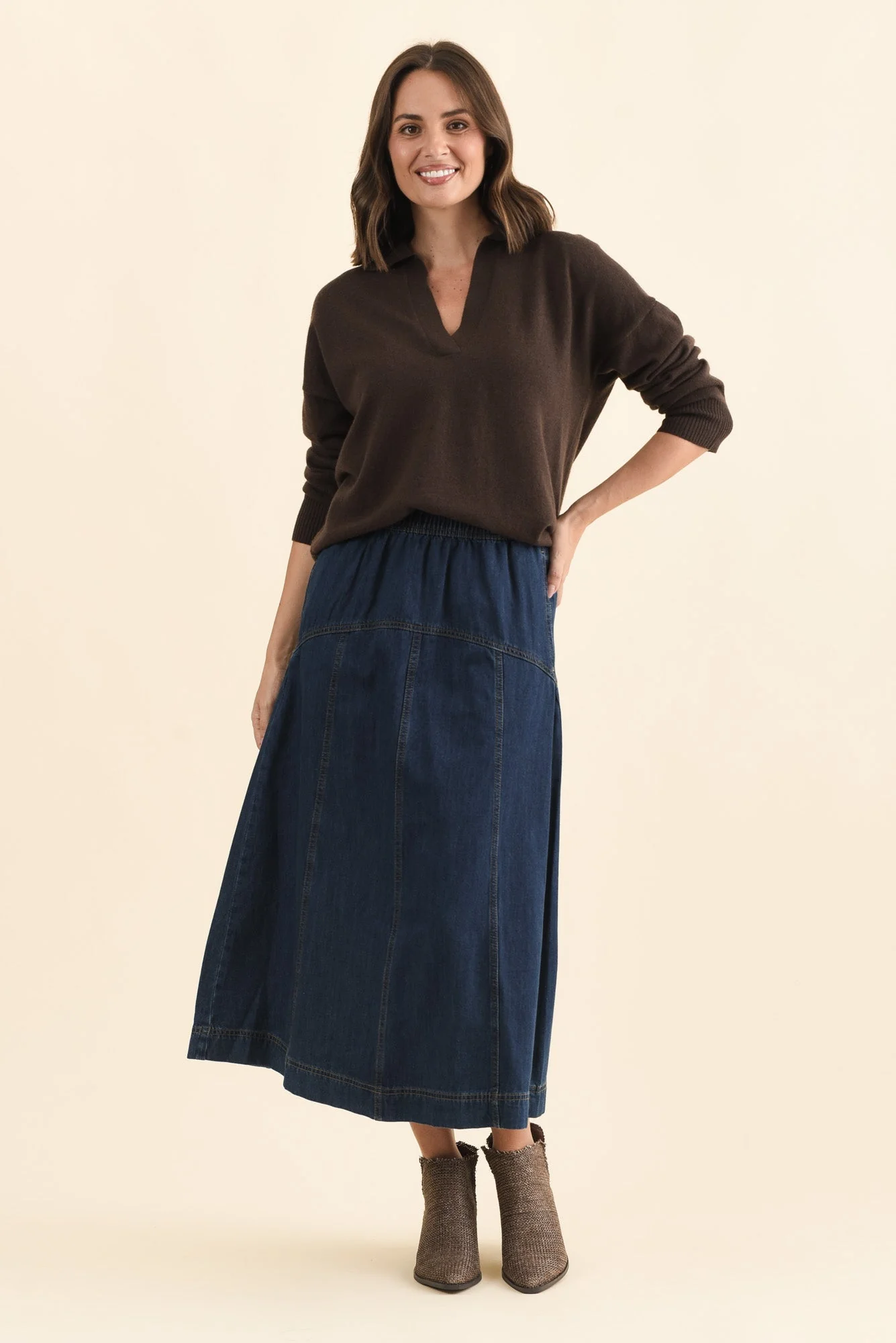 Dayton Dark Blue Denim Skirt - Image 6