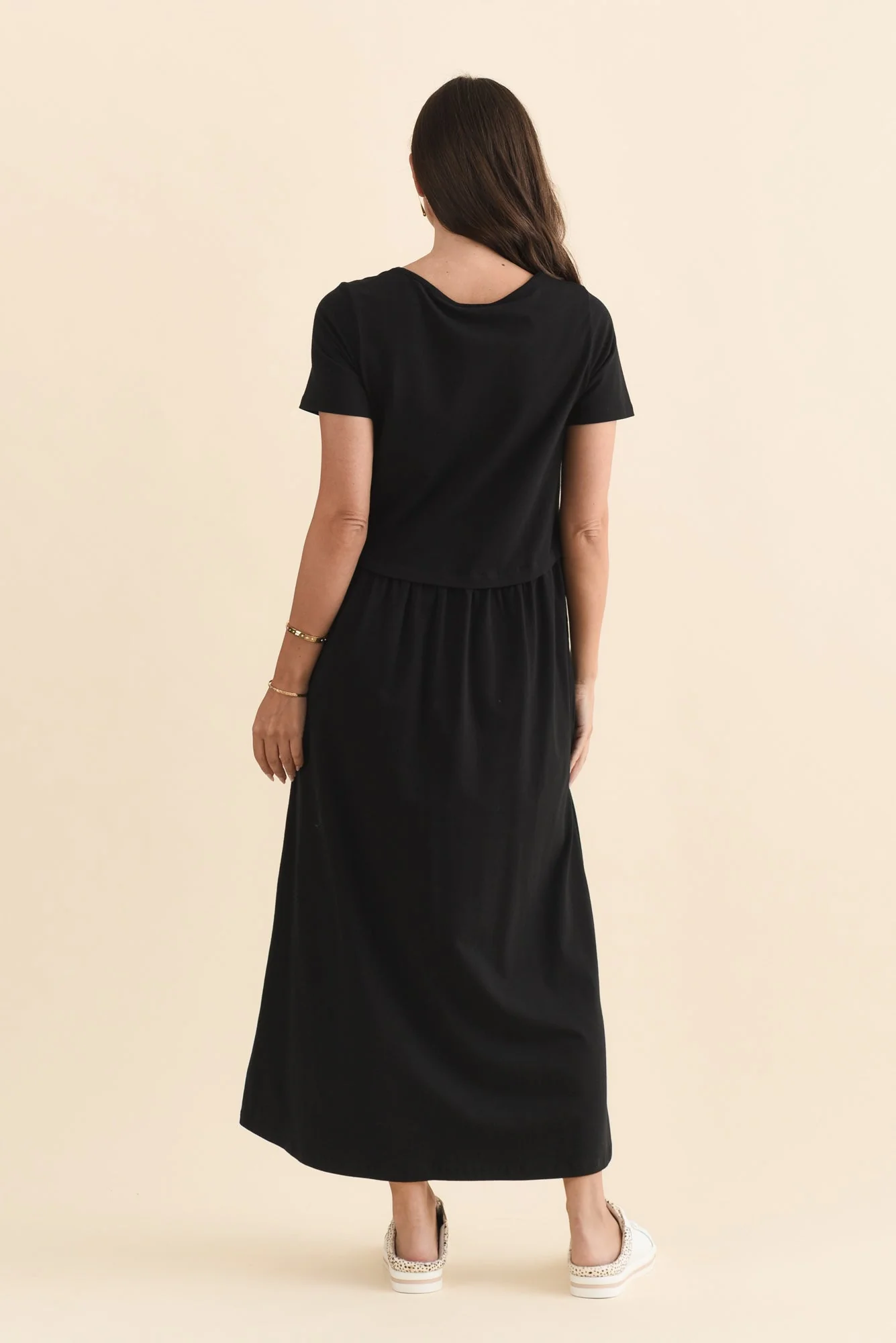 Deidra Black Cotton Pocket Dress - Image 4