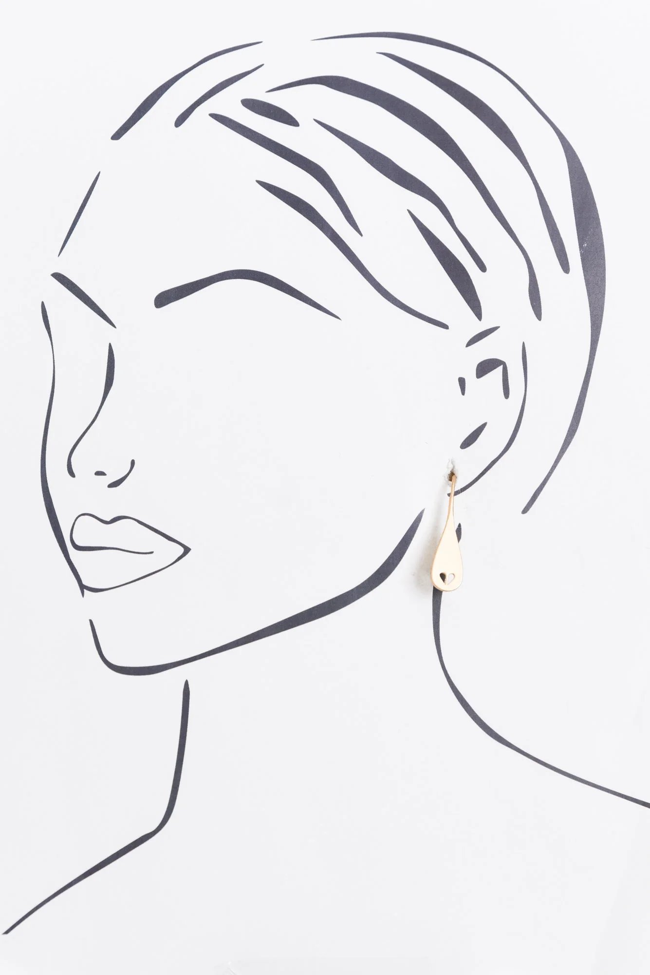 Delia Gold Heart Drop Earrings - Image 2
