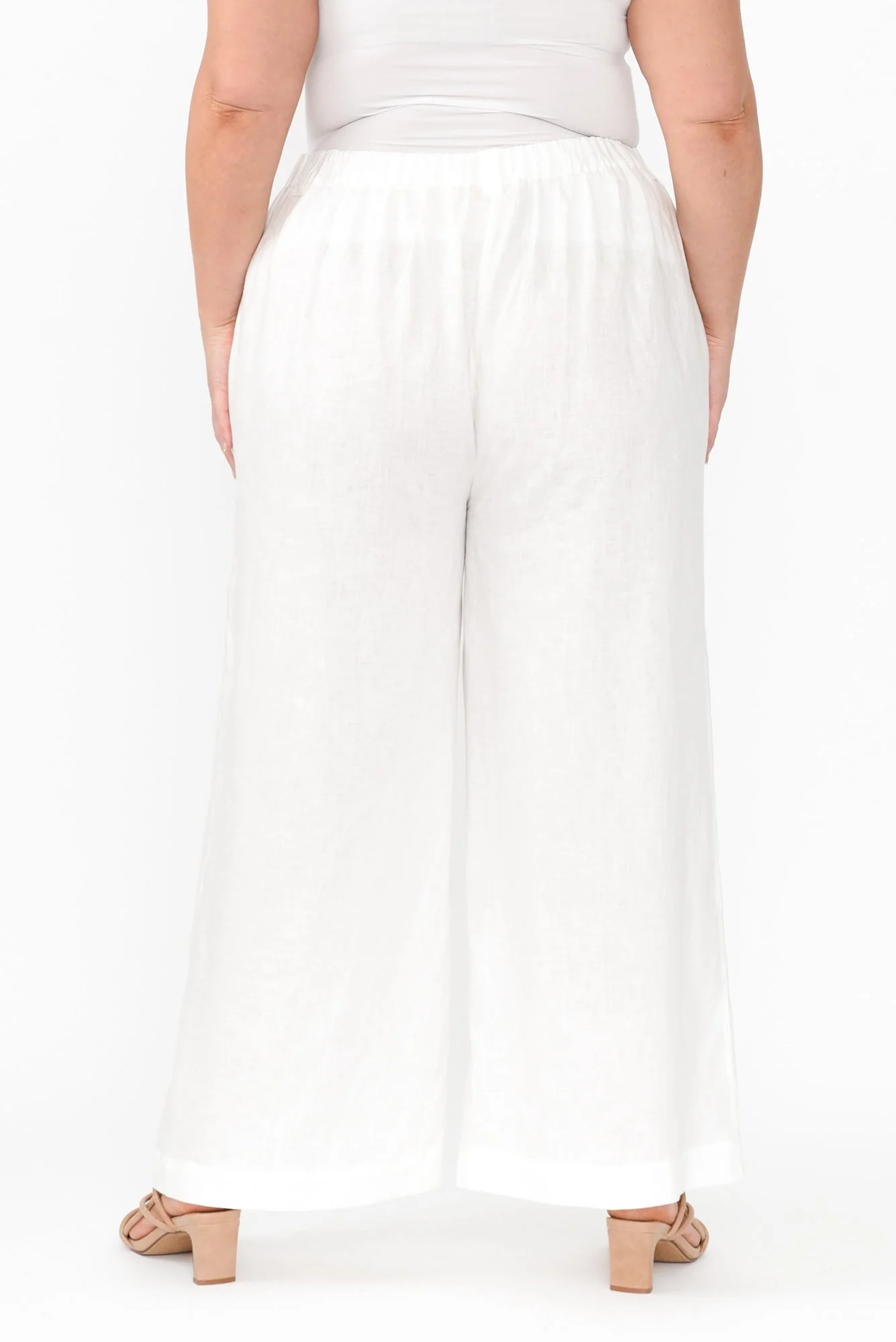 Delsey White Linen Wide Leg Pants - Image 12