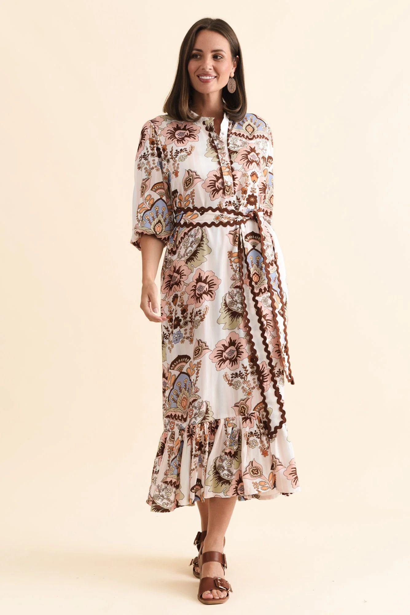 Delylah White Floral Tie Dress - Image 2