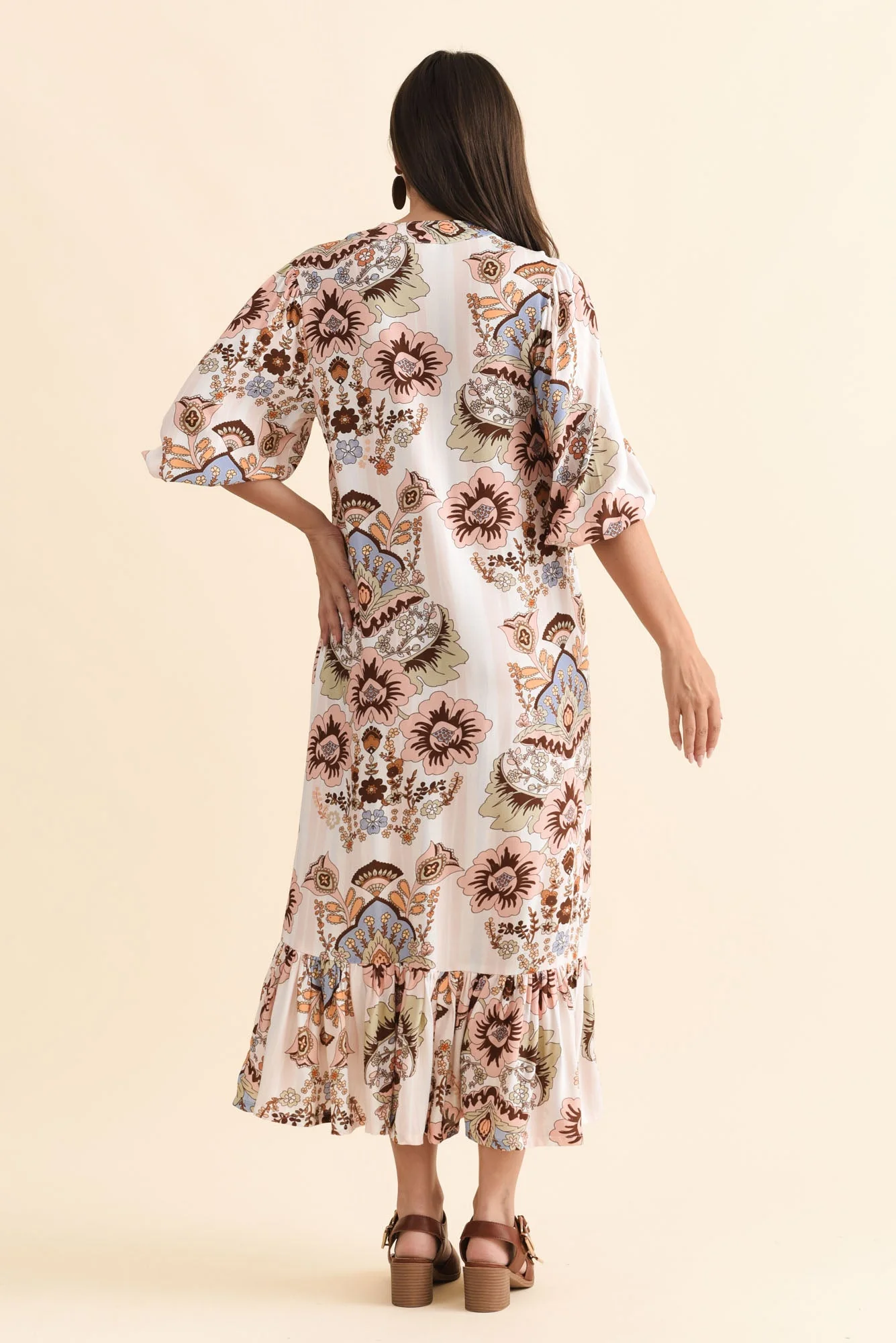 Delylah White Floral Tie Dress - Image 4