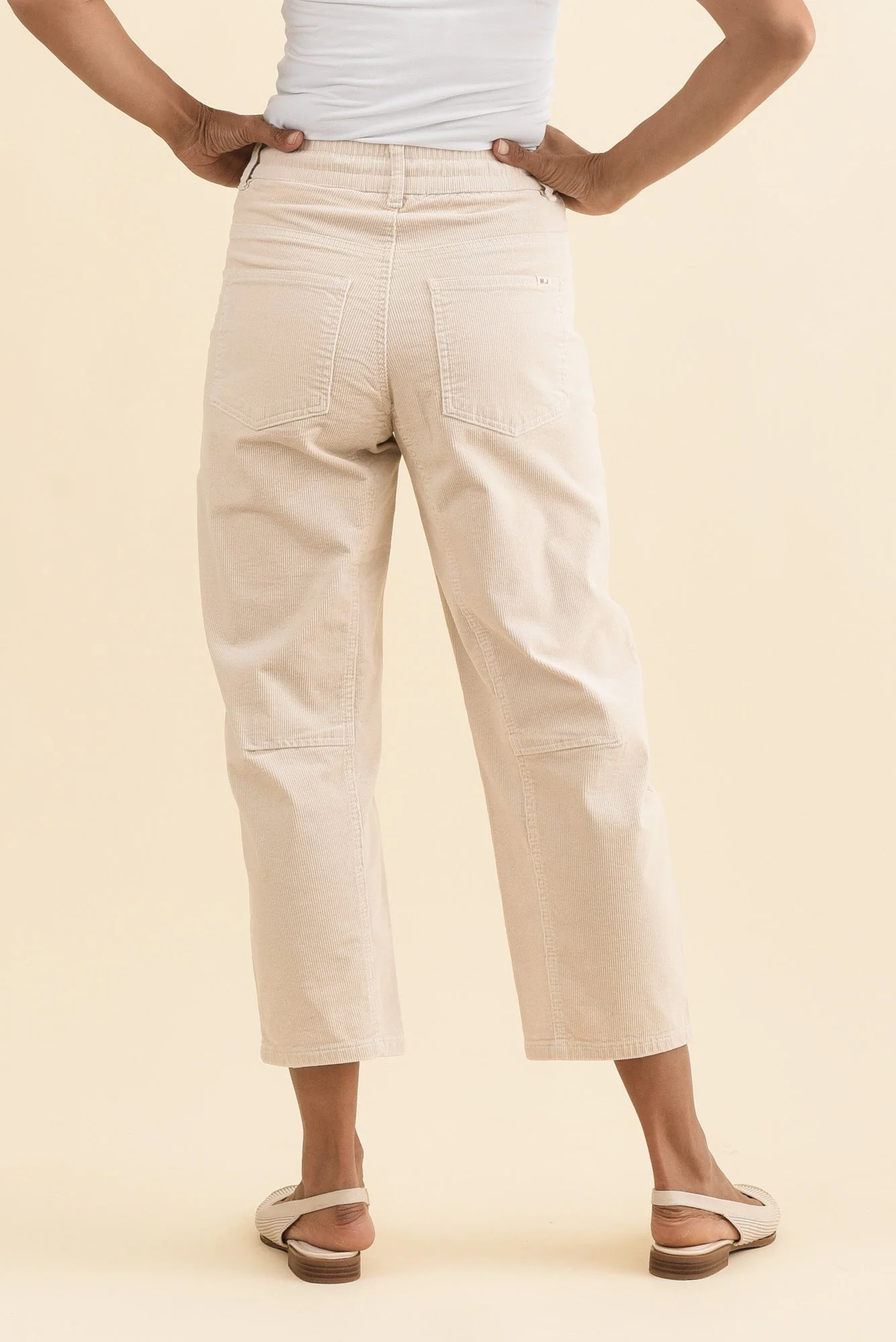 Denny Cream Corduroy Barrel Jeans - Image 4