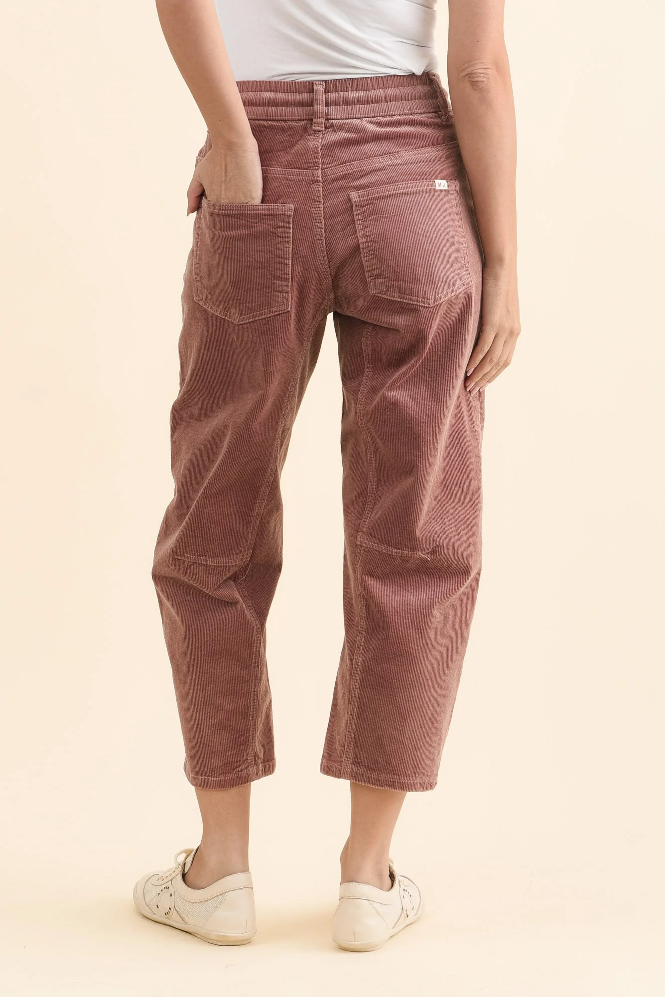 Denny Dusty Pink Corduroy Barrel Jeans - Image 4