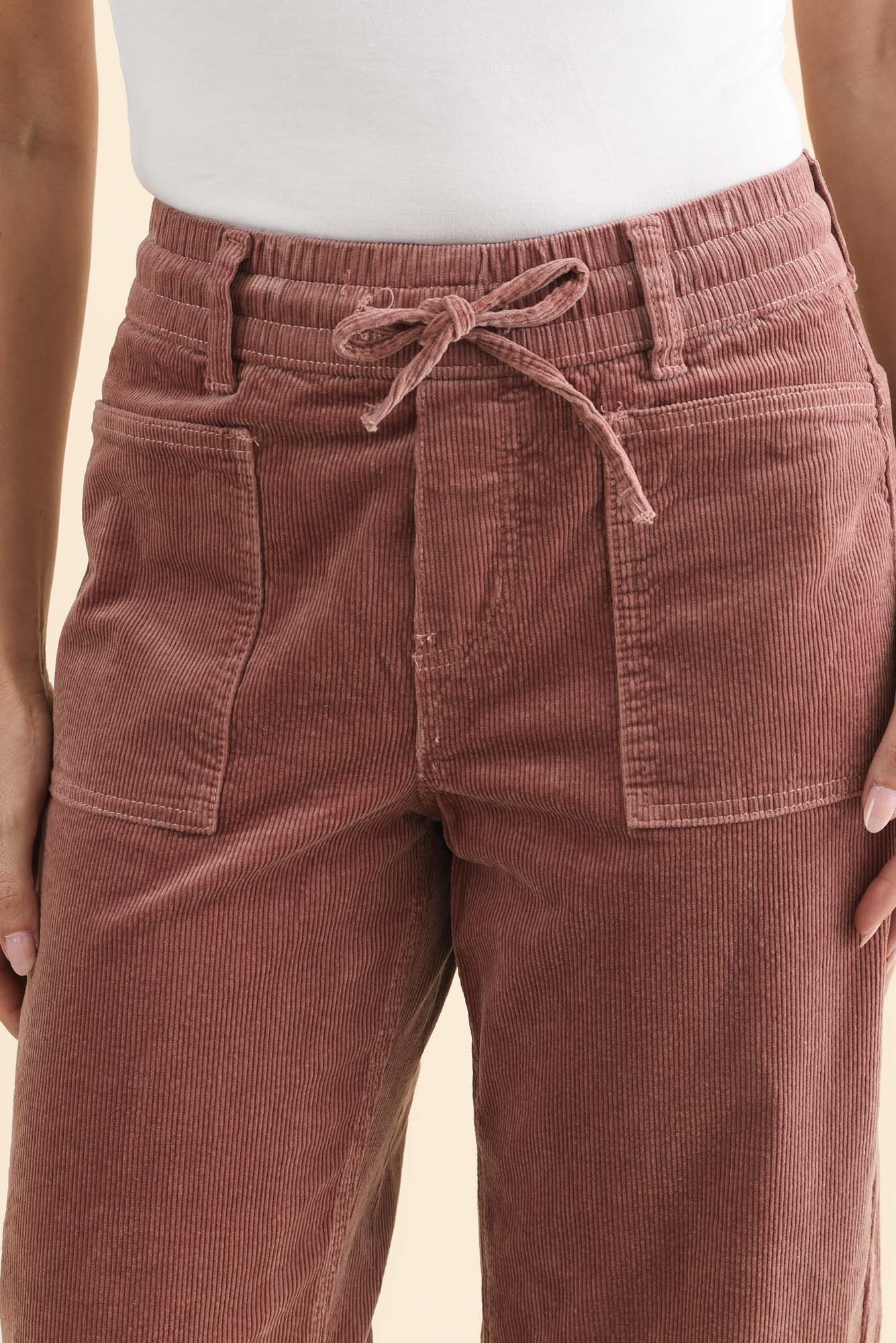 Denny Dusty Pink Corduroy Barrel Jeans - Image 5