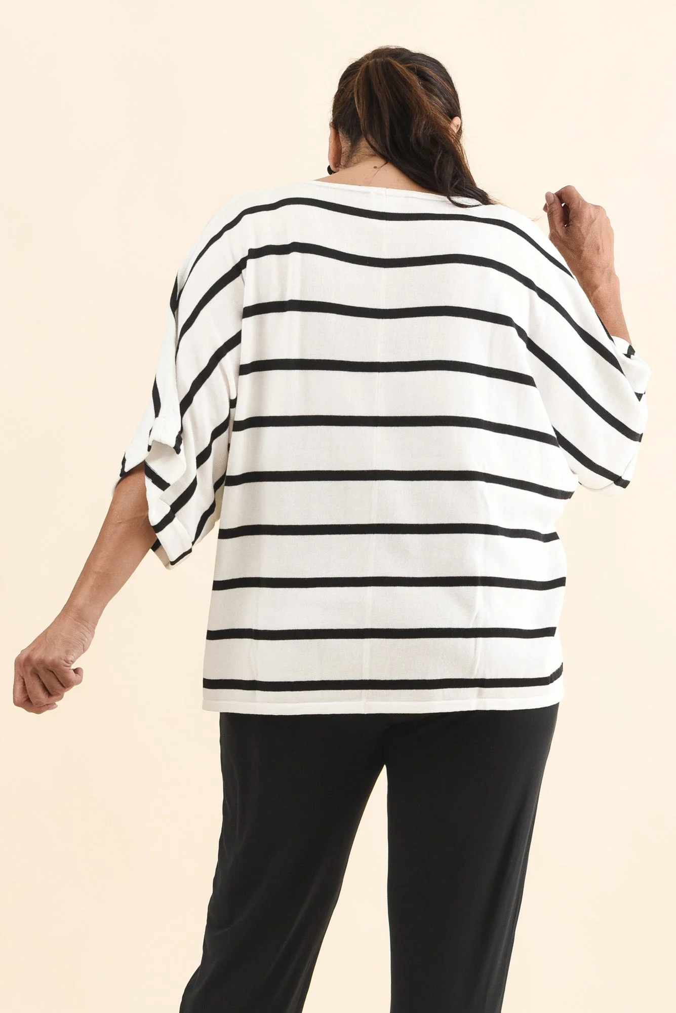 Derby White Stripe Cotton Blend Knit Top - Image 11