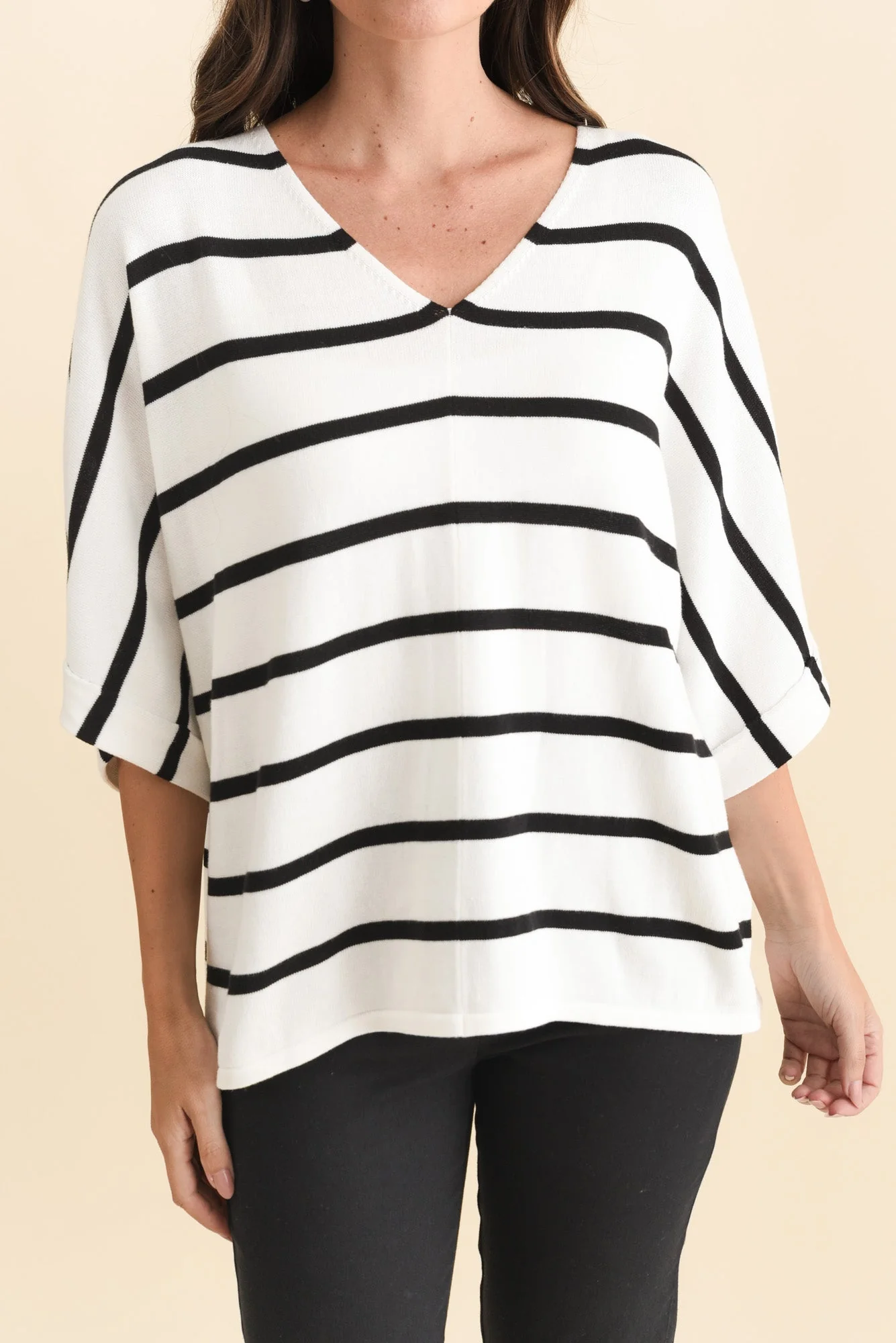 Derby White Stripe Cotton Blend Knit Top - Image 6