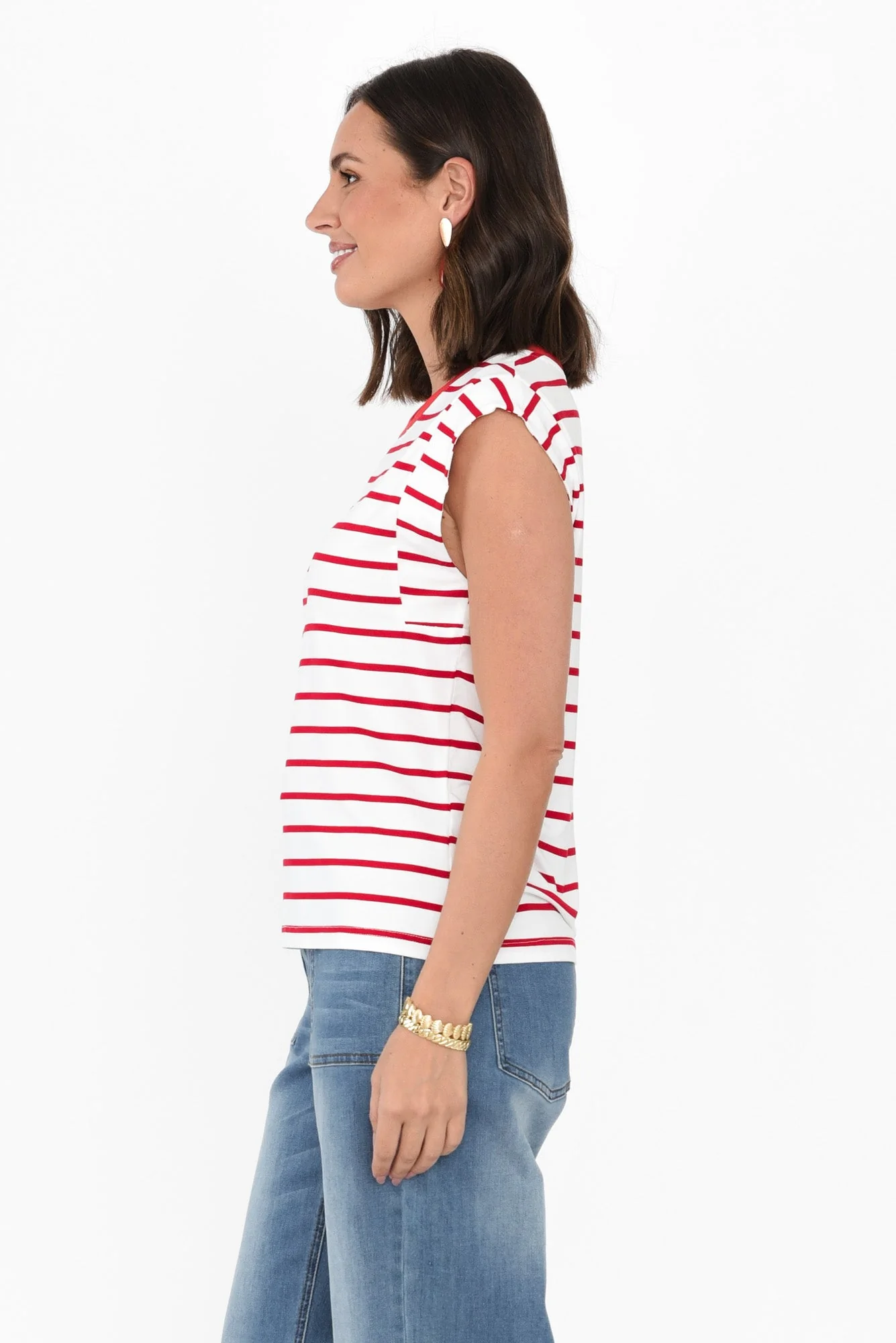 Diana Berry Stripe Bamboo Tee - Image 3
