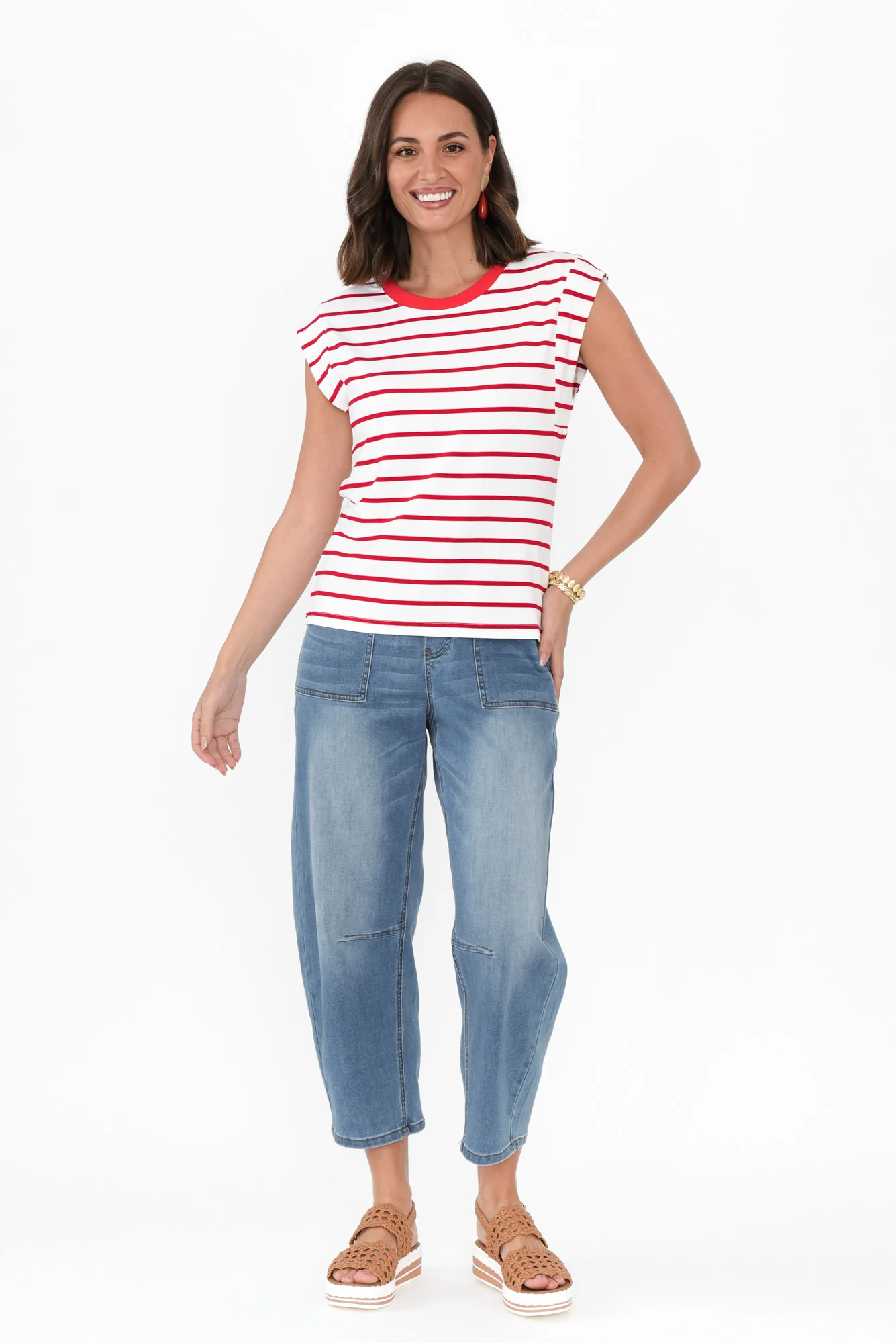 Diana Berry Stripe Bamboo Tee - Image 6