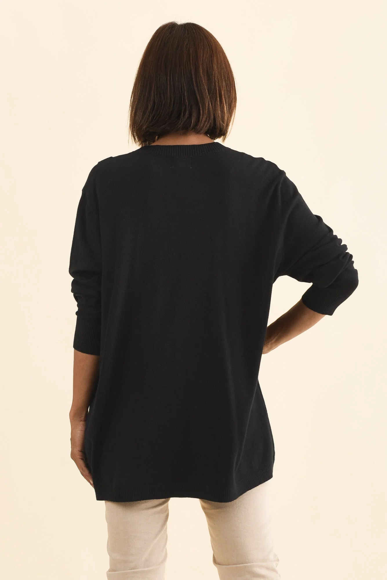 Dianne Black Button Knit Sweater - Image 4