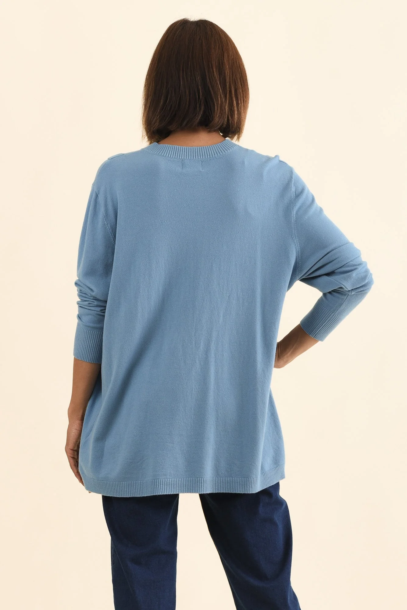Dianne Blue Button Knit Sweater - Image 4