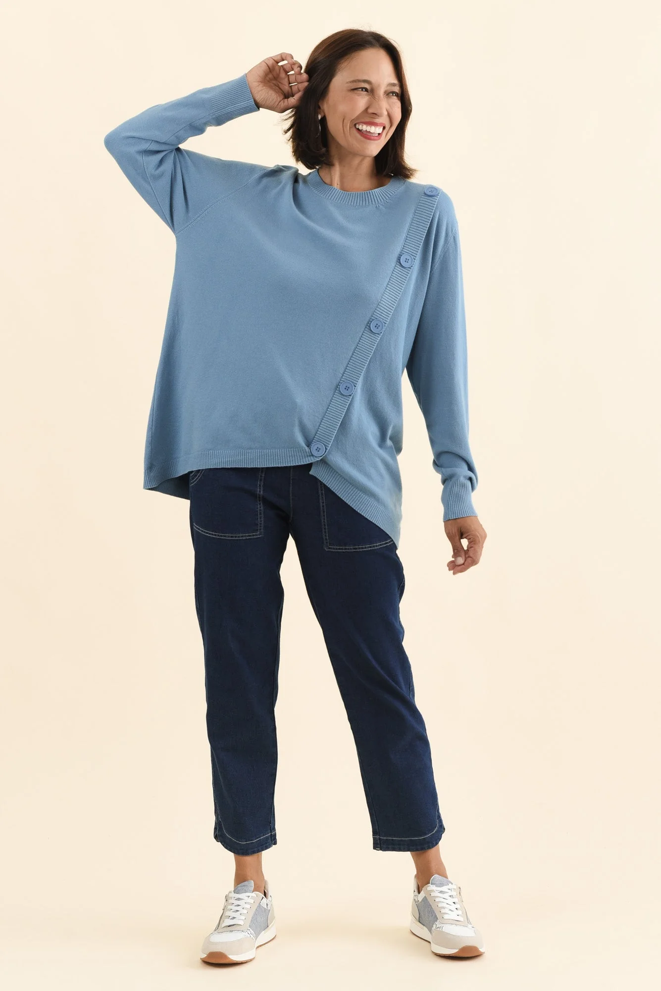 Dianne Blue Button Knit Sweater - Image 6