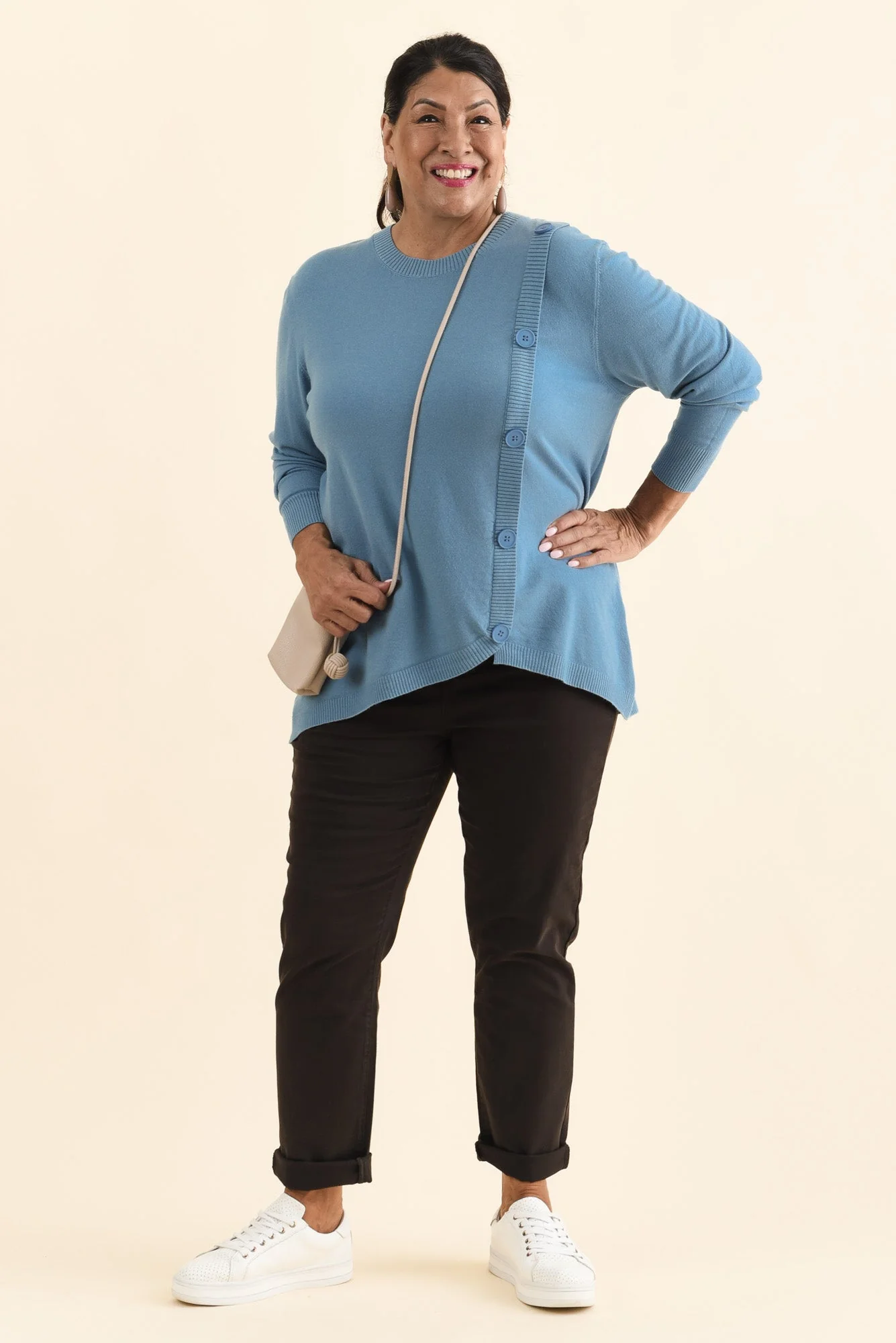 Dianne Blue Button Knit Sweater - Image 8