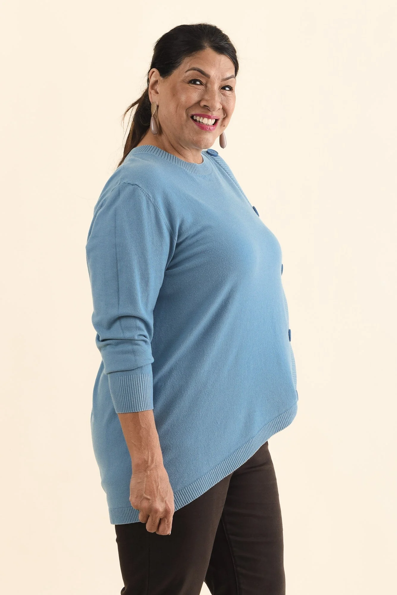Dianne Blue Button Knit Sweater - Image 9