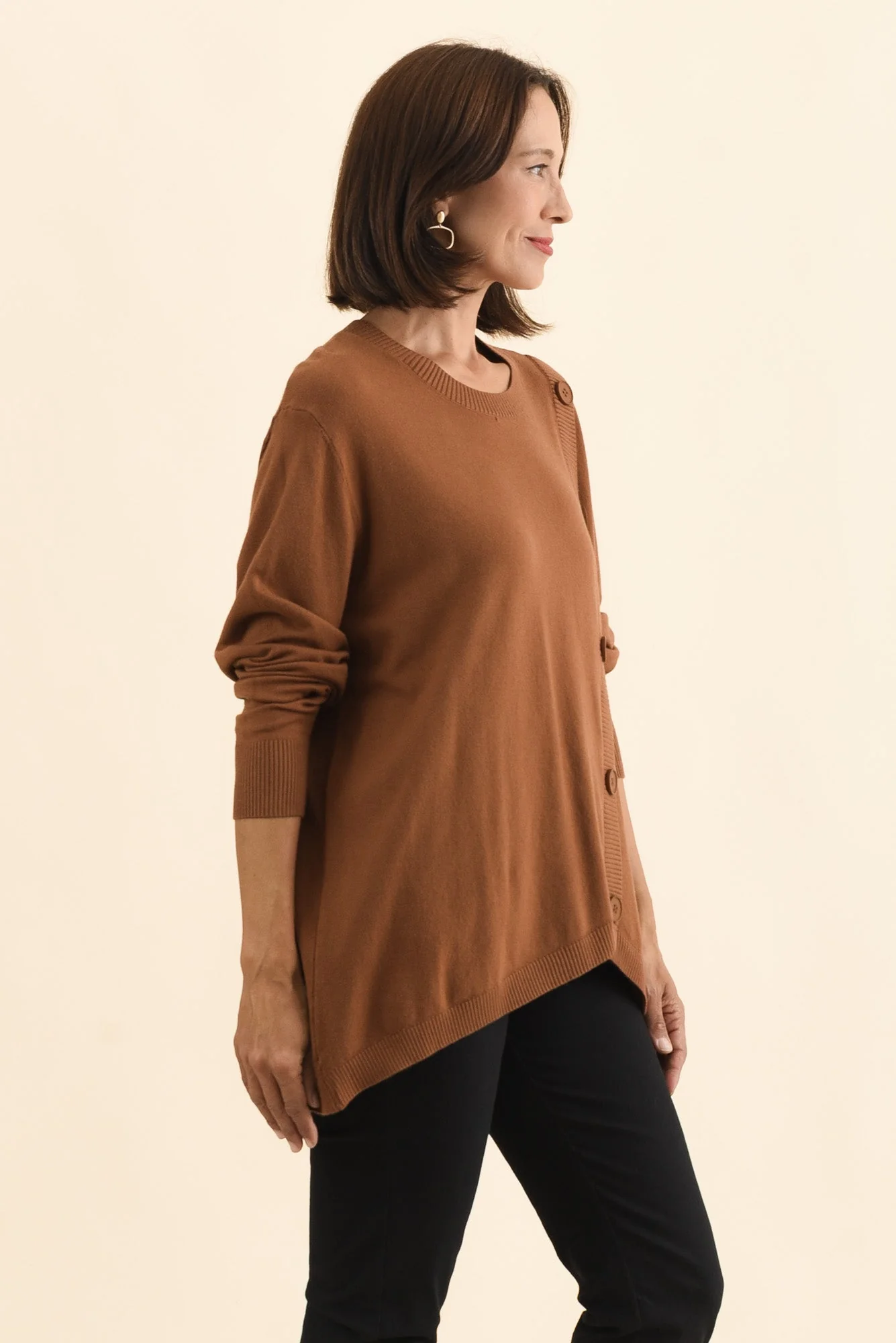 Dianne Chocolate Button Knit Jumper - Image 4