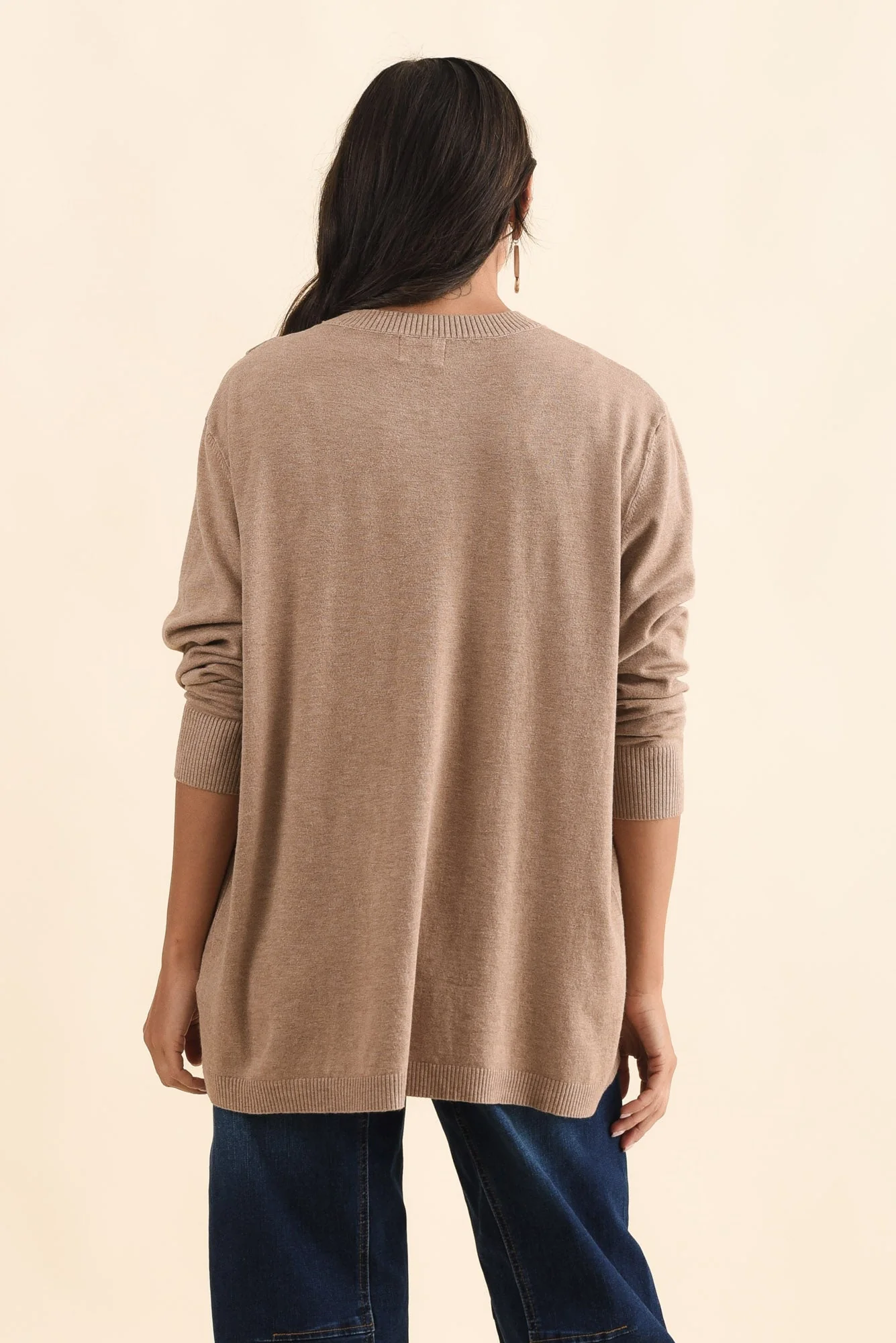 Dianne Mocha Button Knit Jumper - Image 4