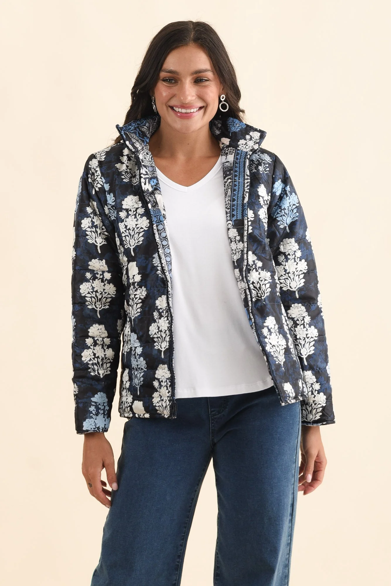 Diego Navy Motif Puffer Jacket - Image 2