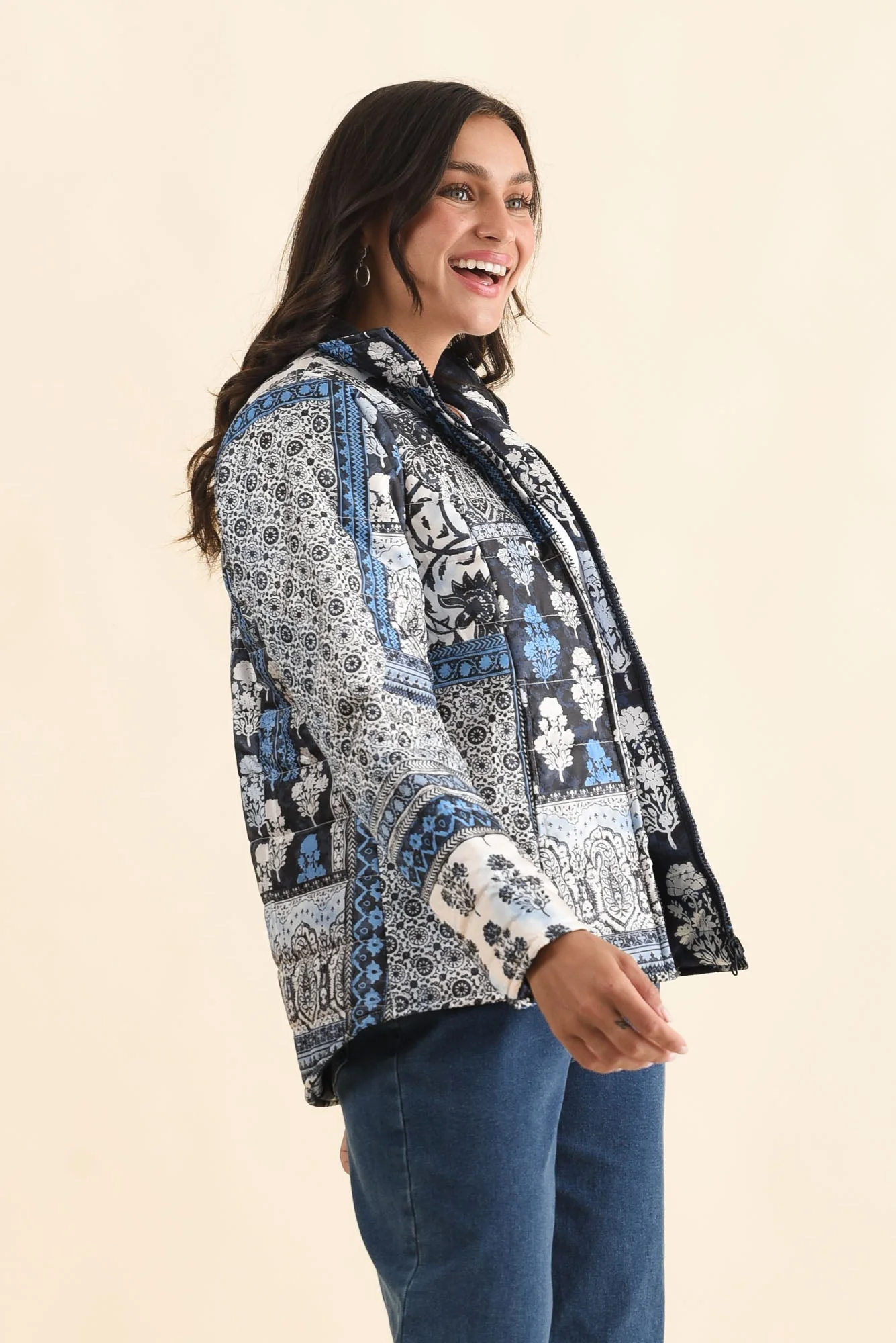 Diego Navy Motif Puffer Jacket - Image 4
