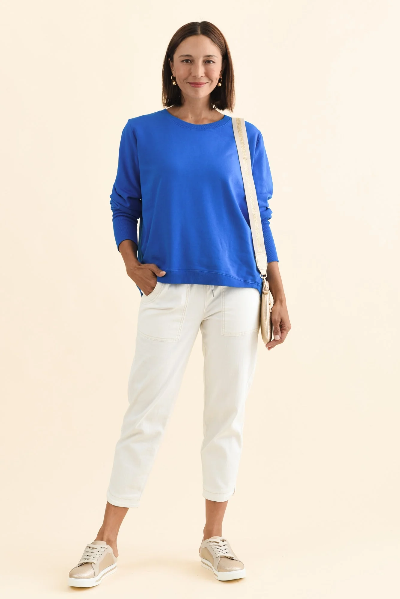 Divine Cobalt Cotton Crew Sweatshirt - Image 2