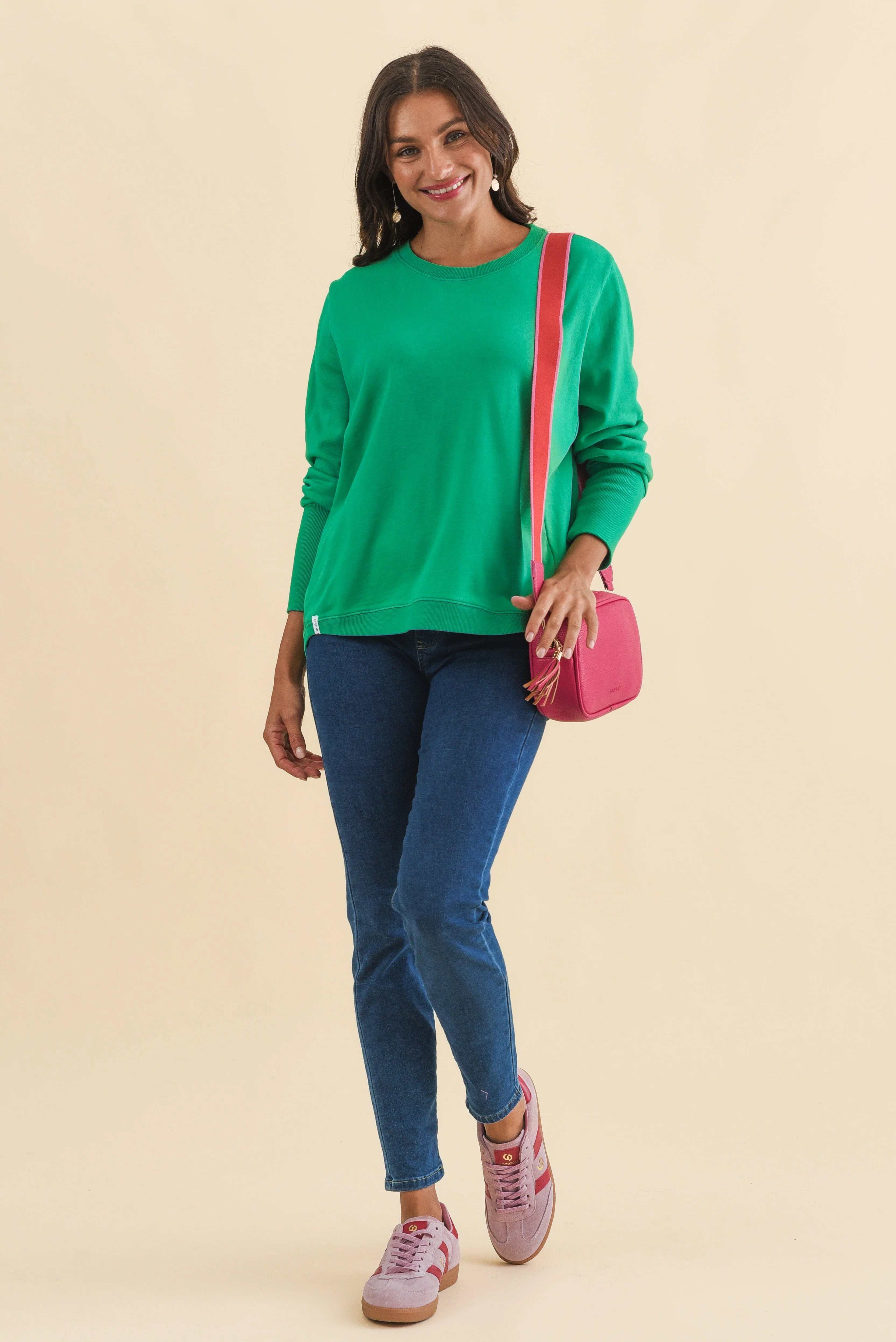 Divine Forest Green Cotton Crew Sweatshirt - Image 2
