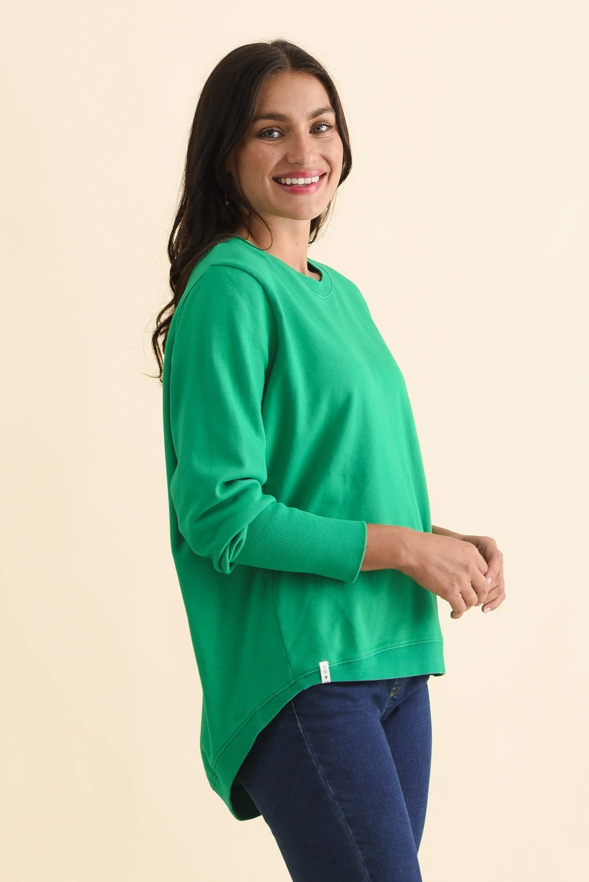 Divine Forest Green Cotton Crew Sweatshirt - Image 3