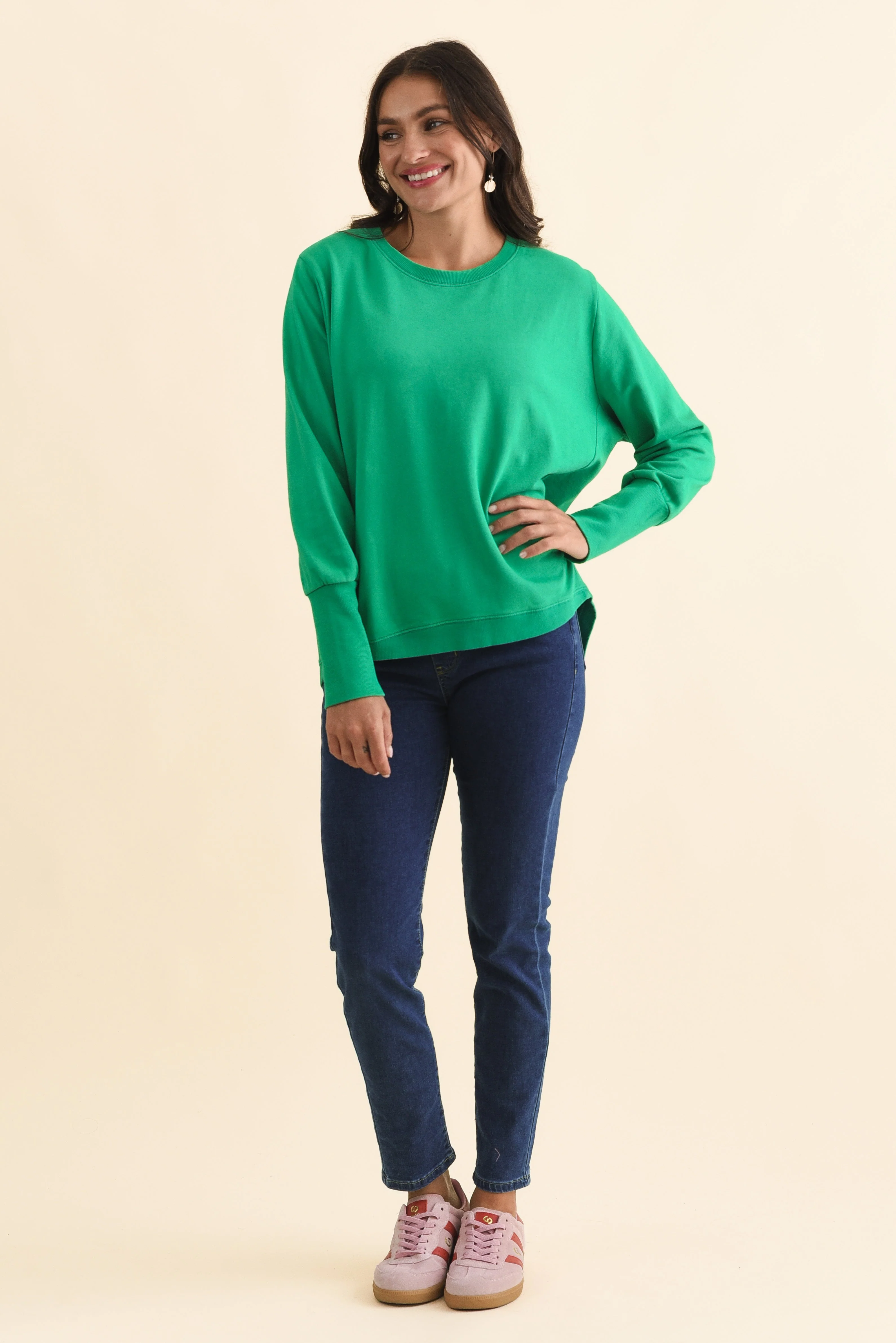 Divine Forest Green Cotton Crew Sweatshirt - Image 6