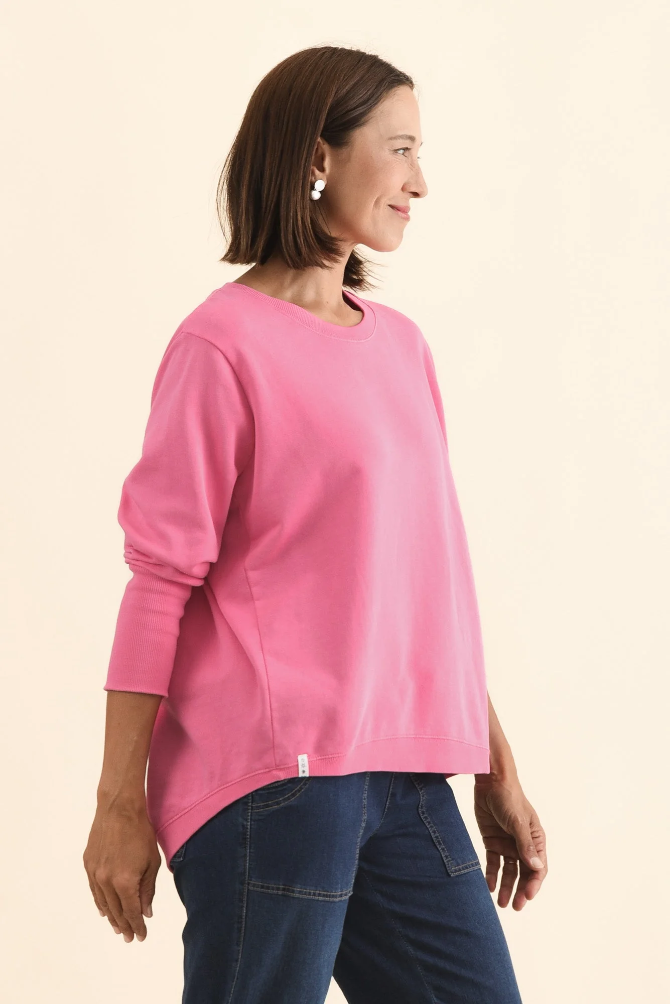 Divine Hot Pink Cotton Crew Sweatshirt - Image 4