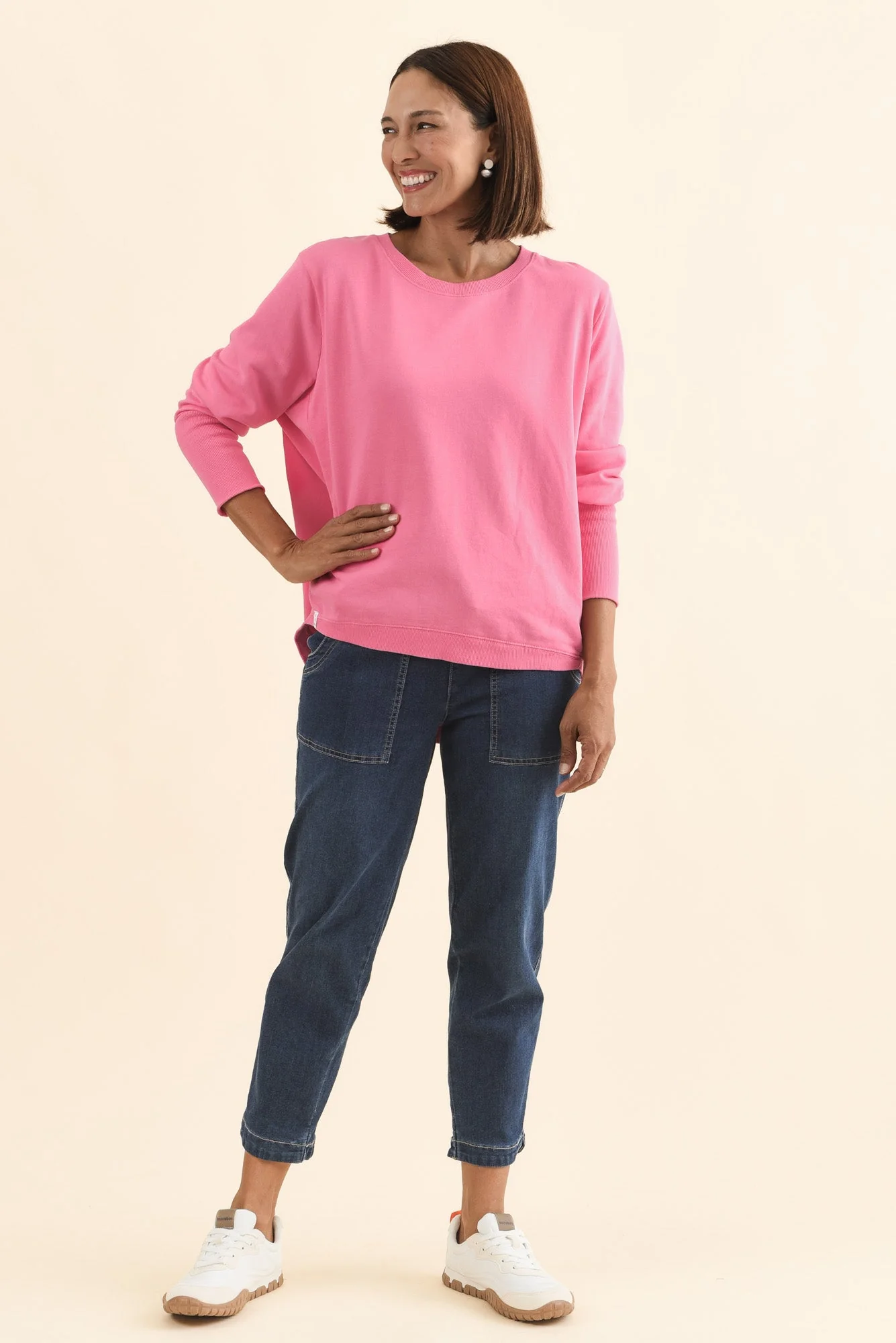 Divine Hot Pink Cotton Crew Sweatshirt - Image 7