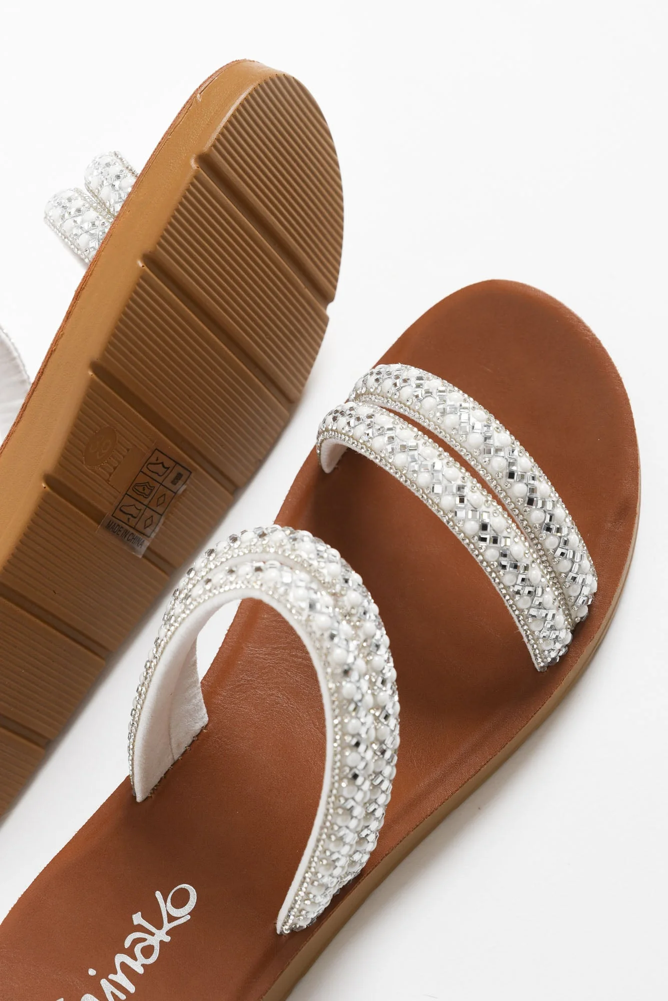 Dominica Silver Diamante Slide - Image 5