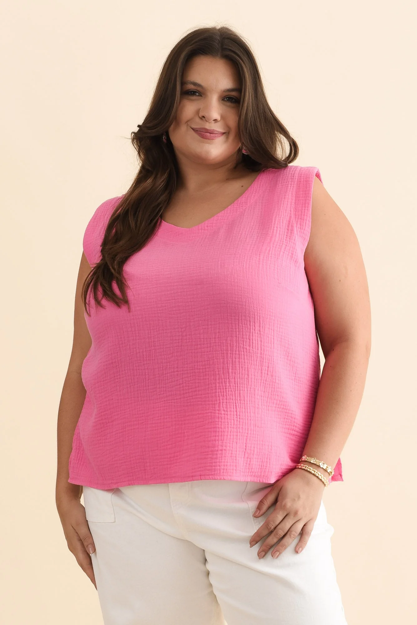 Dorey Pink Cotton Cheesecloth Tank - Image 8