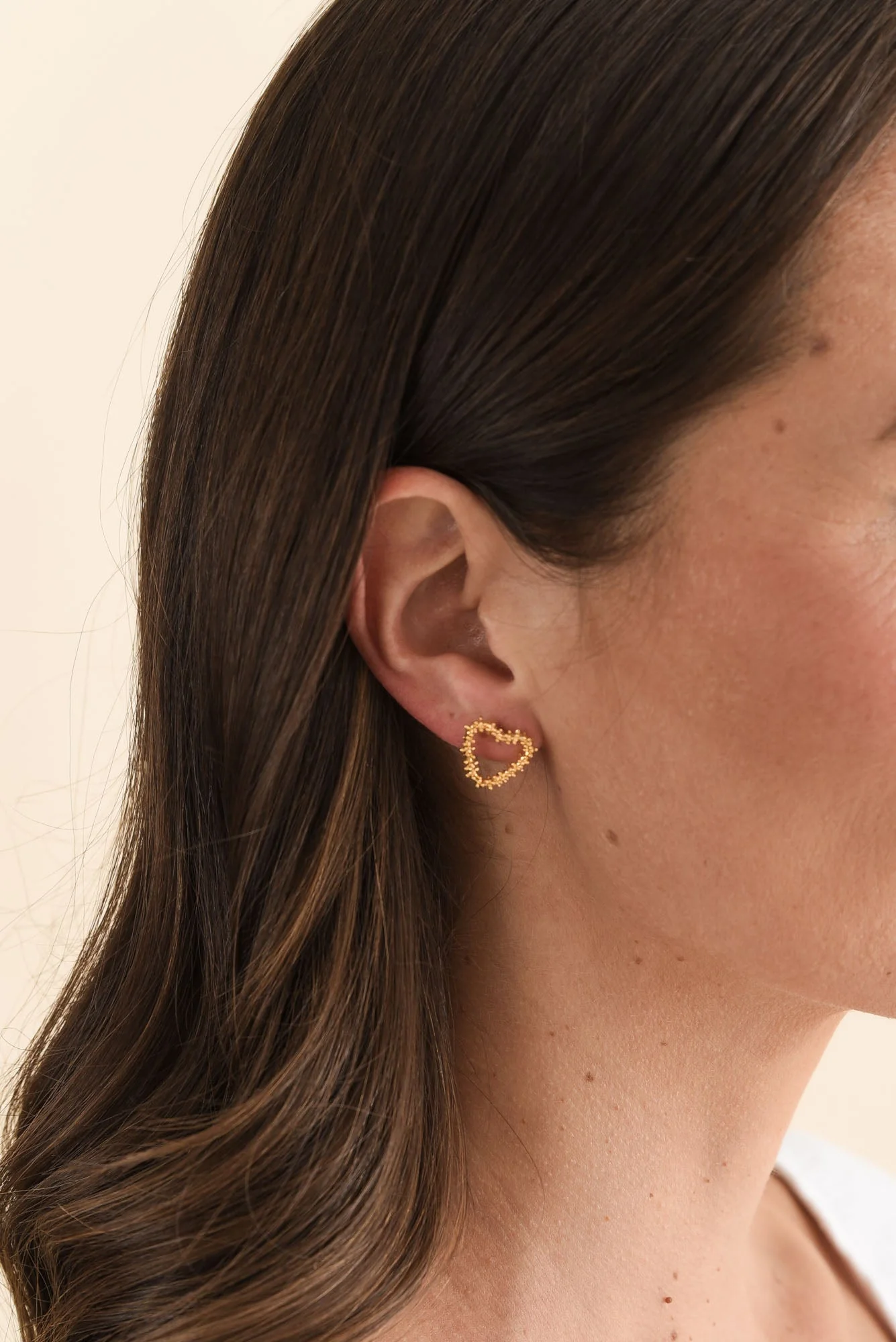 Dorothy Gold Heart Stud Earrings - Image 2